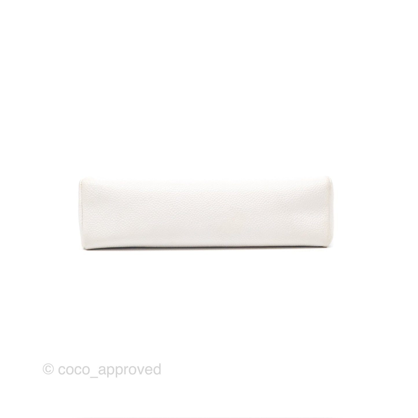 Chanel Vintage CC Clutch White Caviar Gold Hardware