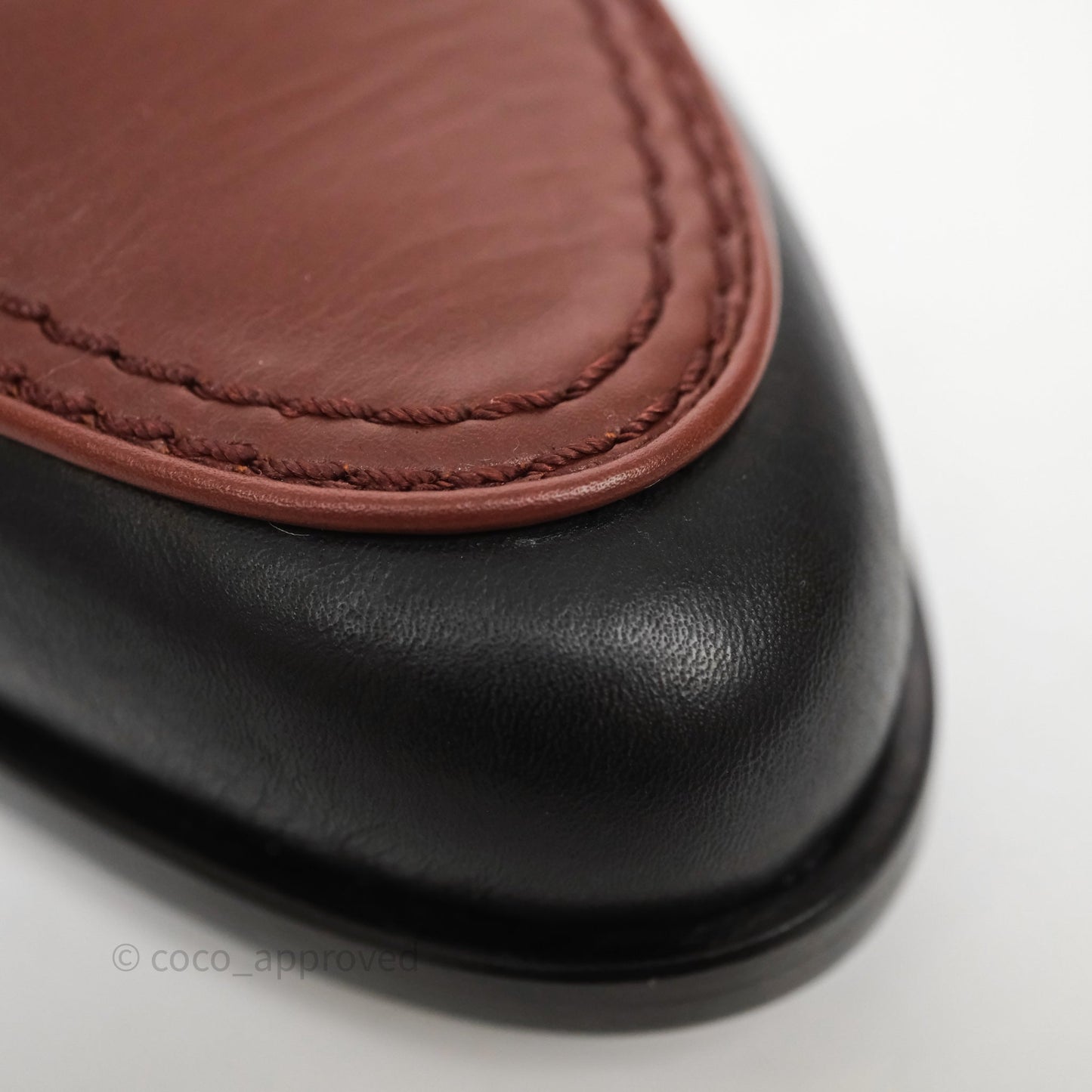 Chanel CC Loafers Black/ Brown Calfskin Size 35.5