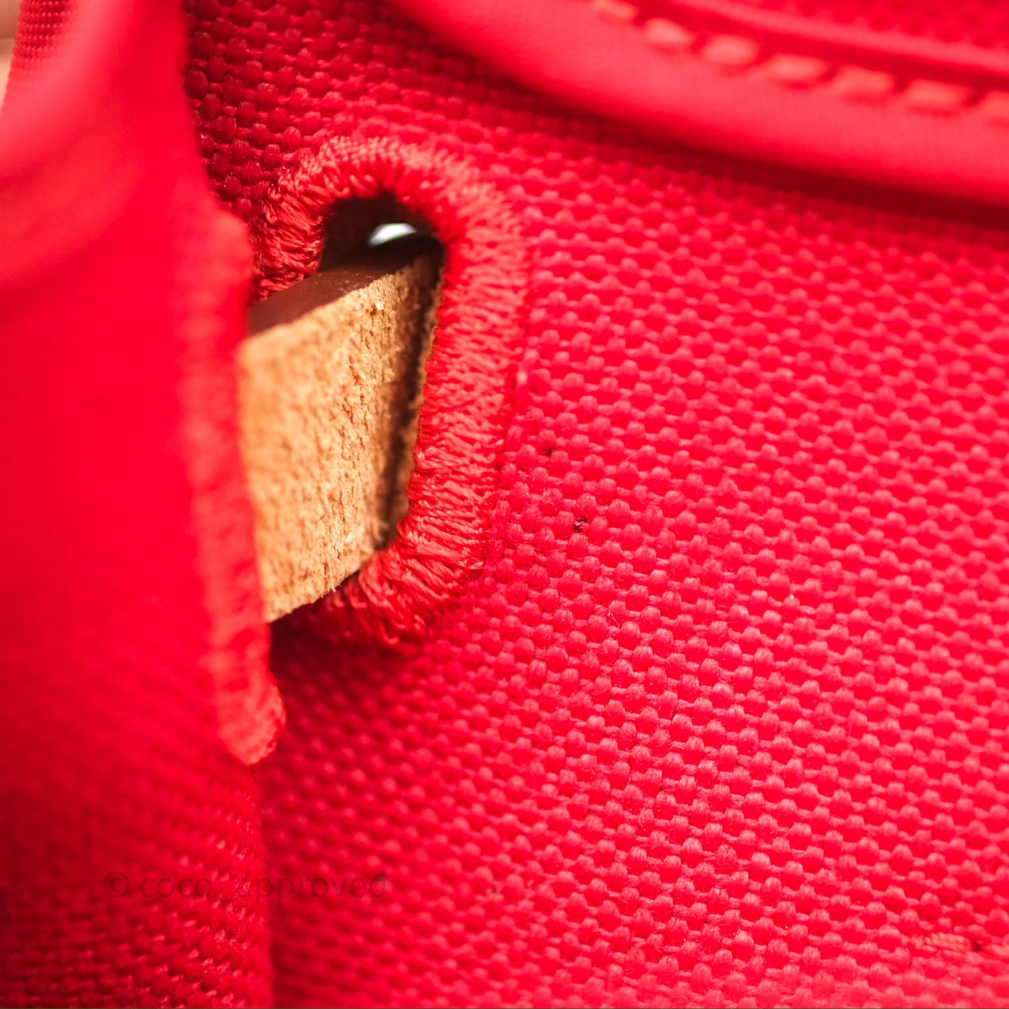 Hermès Herbag Zip 31 Red/Natural Canvas Palladium Hardware