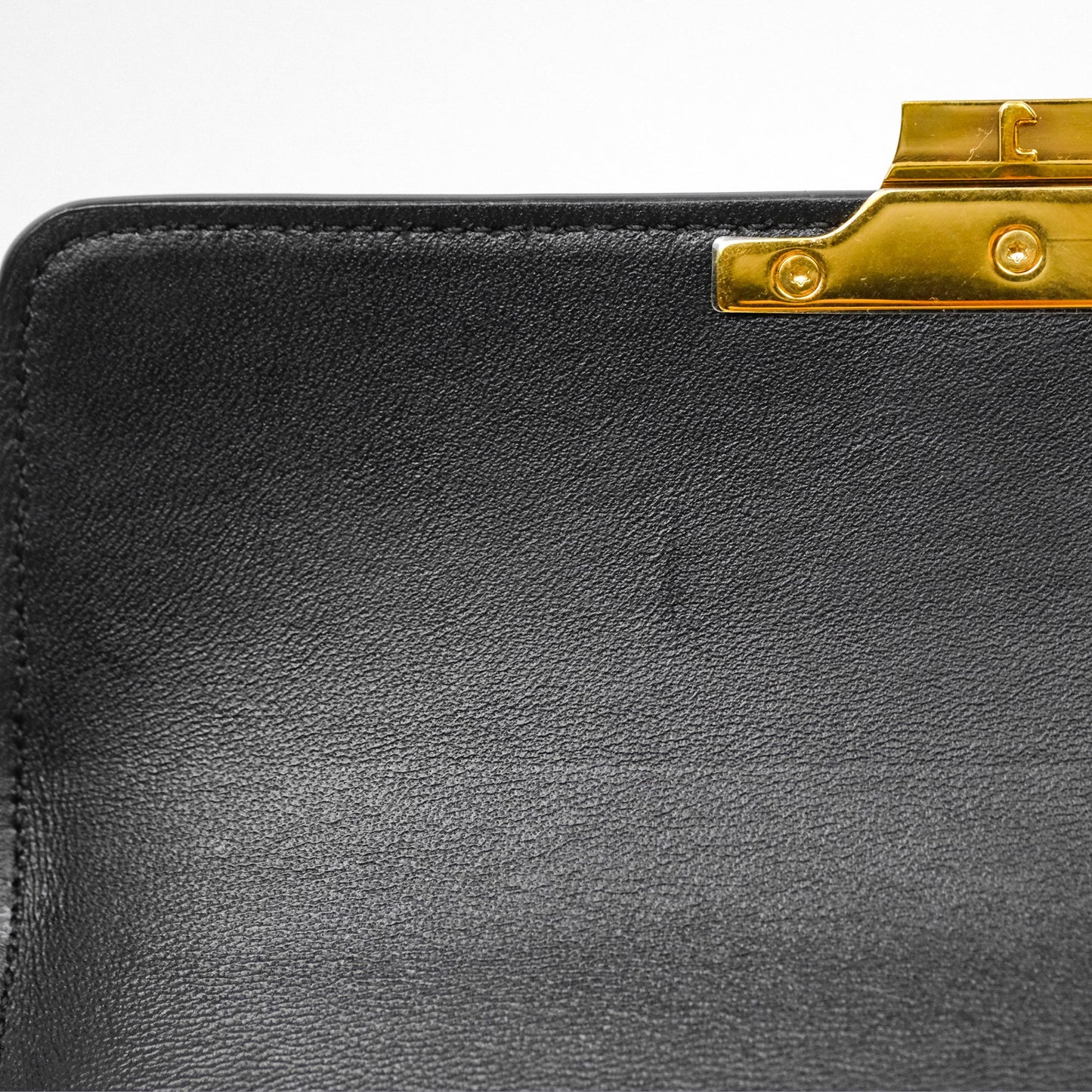 Celine Triomphe Shoulder Bag Black Calfskin