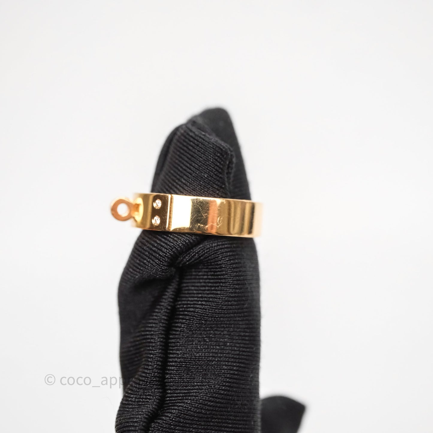 Hermès Kelly Ring Small Model Rose Gold Diamonds Size 49