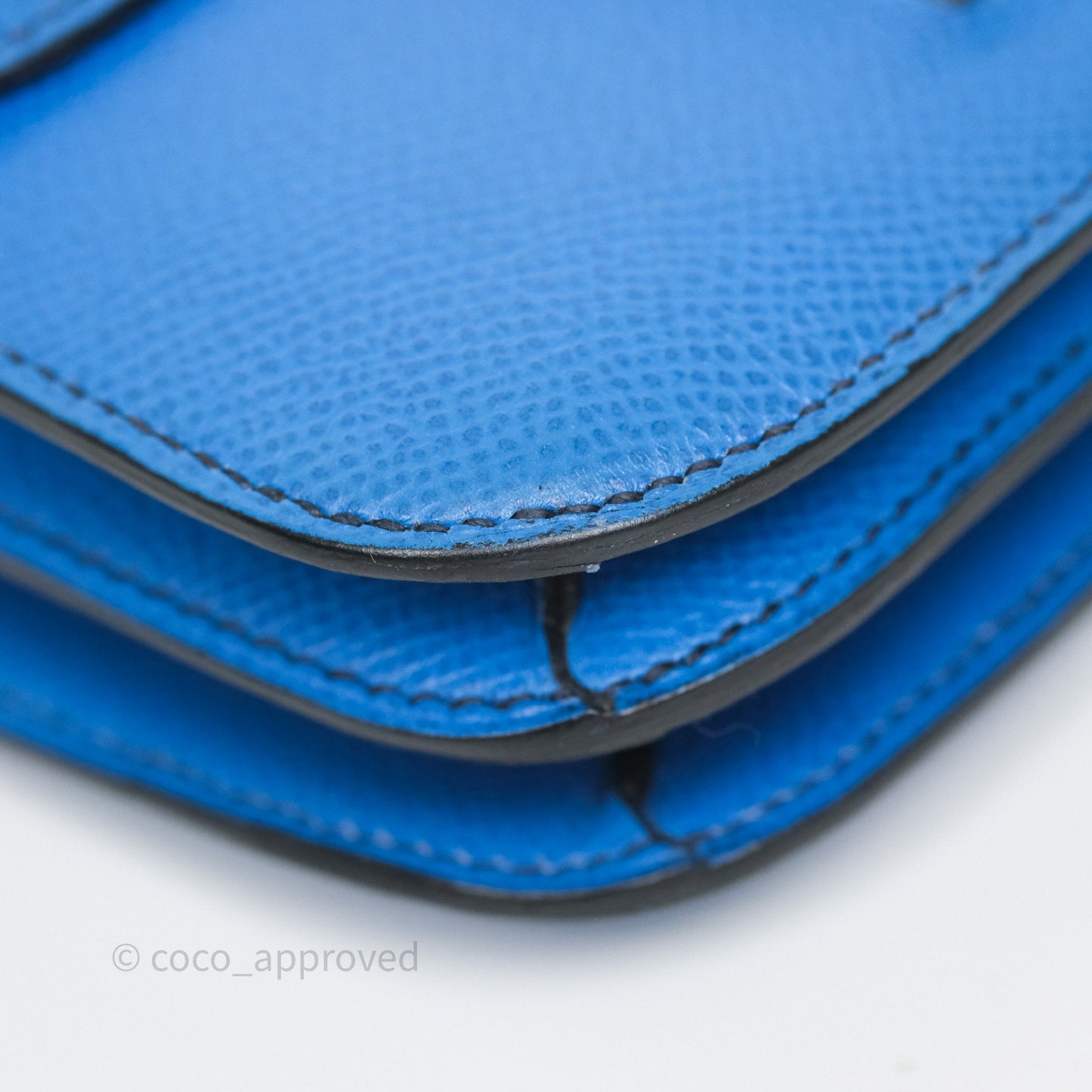 Hermès Constance Mini 18cm Bleu Izmir 7W Epsom Gold Hardware