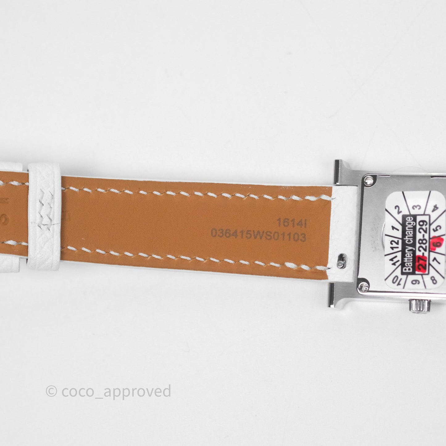 Hermès Heure H Watch Small Model 25 mm Blanc Epsom Palladium Hardware