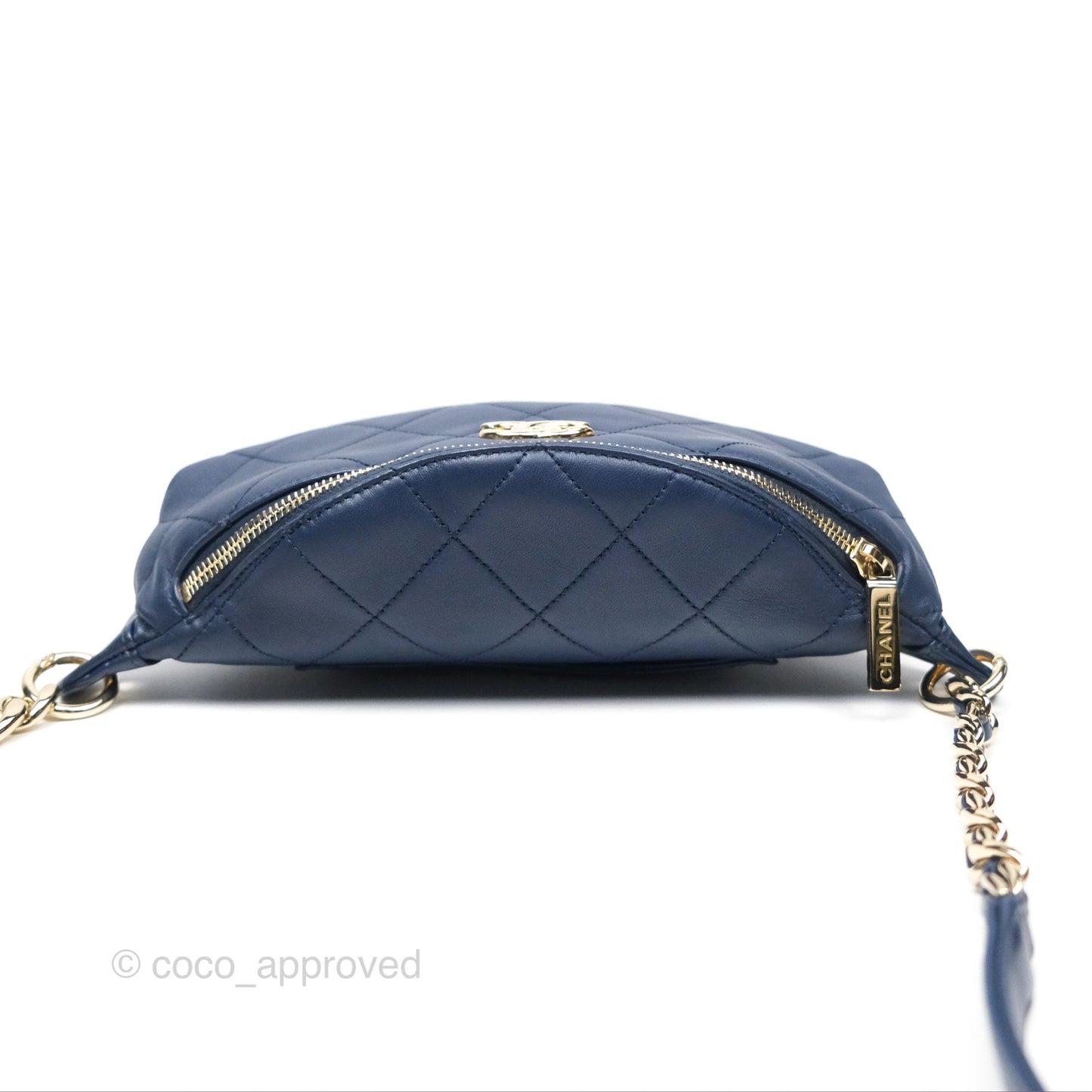 Chanel Resin Bi-Color Chain Belt Bag Navy Lambskin Gold Hardware
