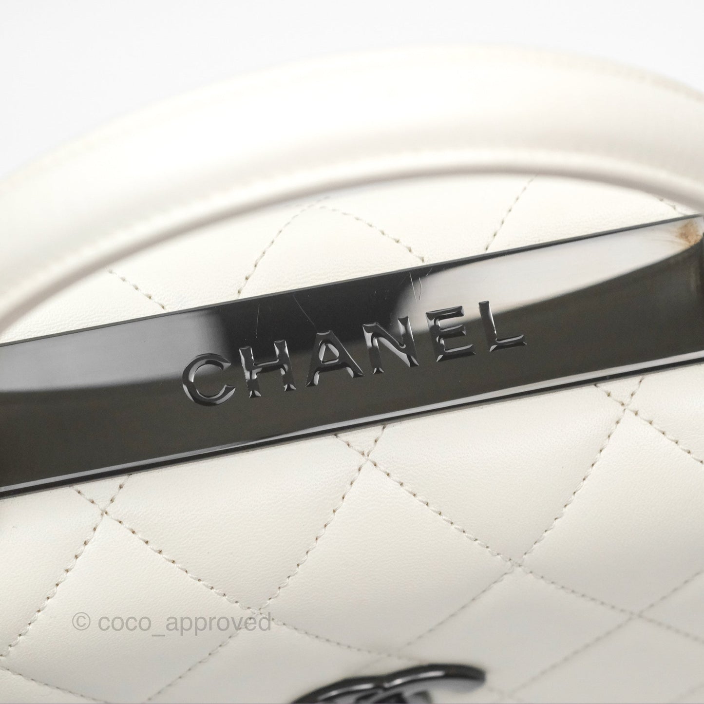 Chanel Trendy CC Small White Lambskin Black Hardware