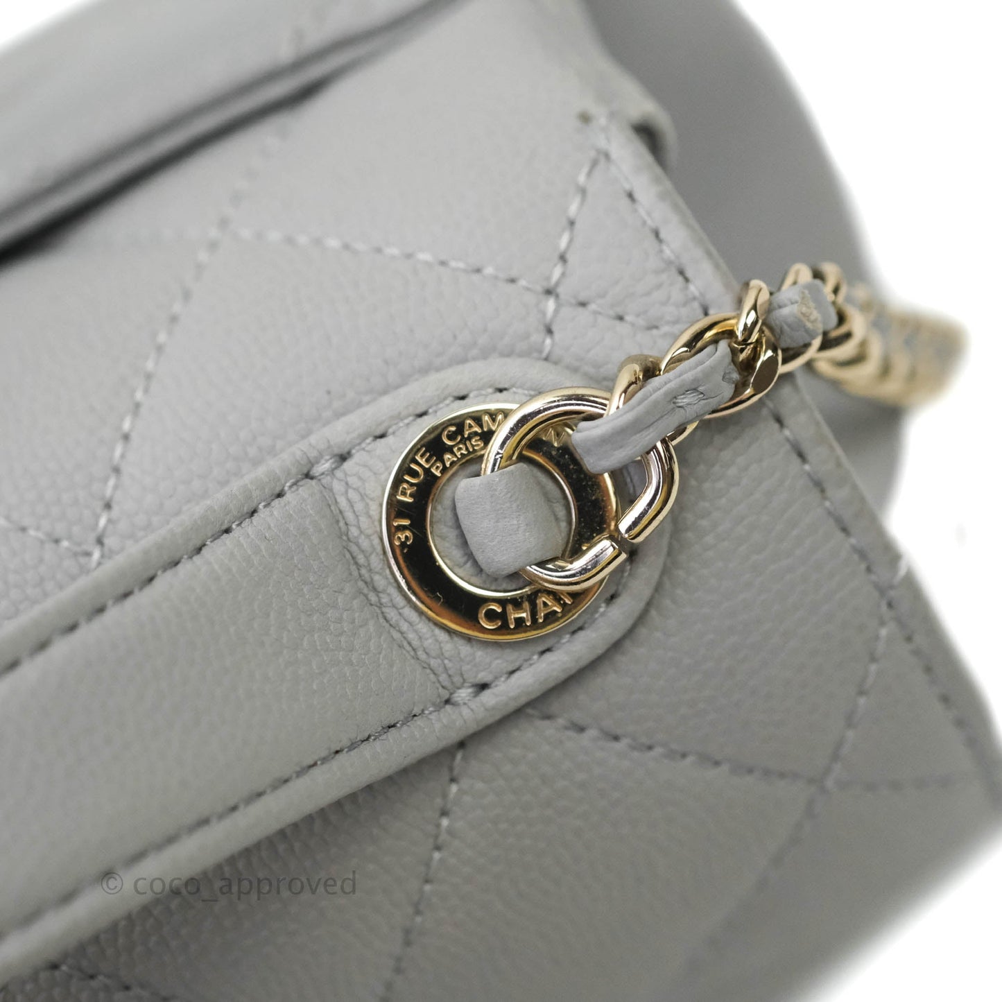 Chanel Quilted Small Business Affinity Flap Grey Caviar Gold Hardware