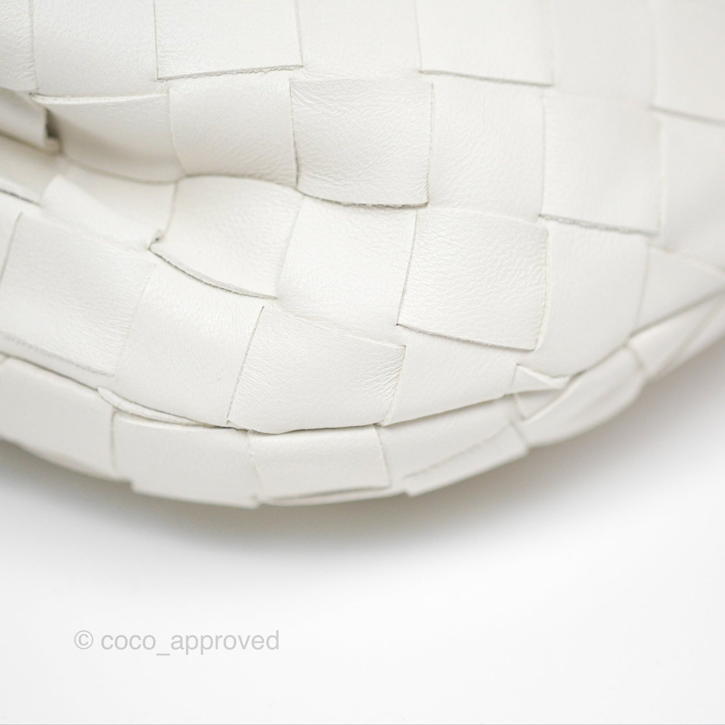 Bottega Veneta Mini Jodie Bag Intrecciato White Lambskin