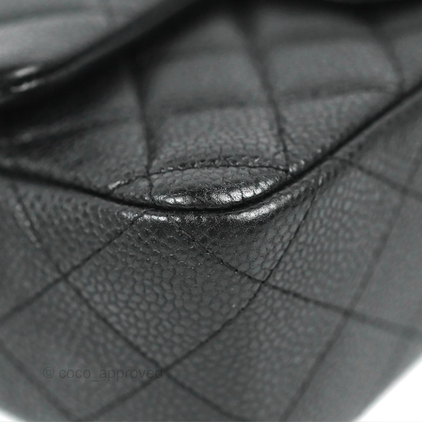 Chanel Quilted Mini Rectangular Flap Black Caviar Silver Hardware