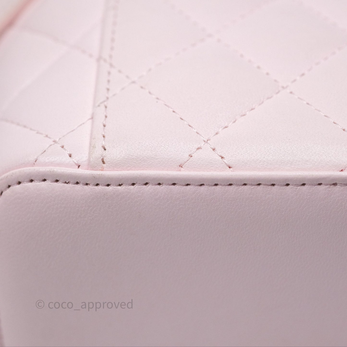 Chanel Vanity Rectangular Top Handle Light Pink Lambskin Gold Hardware