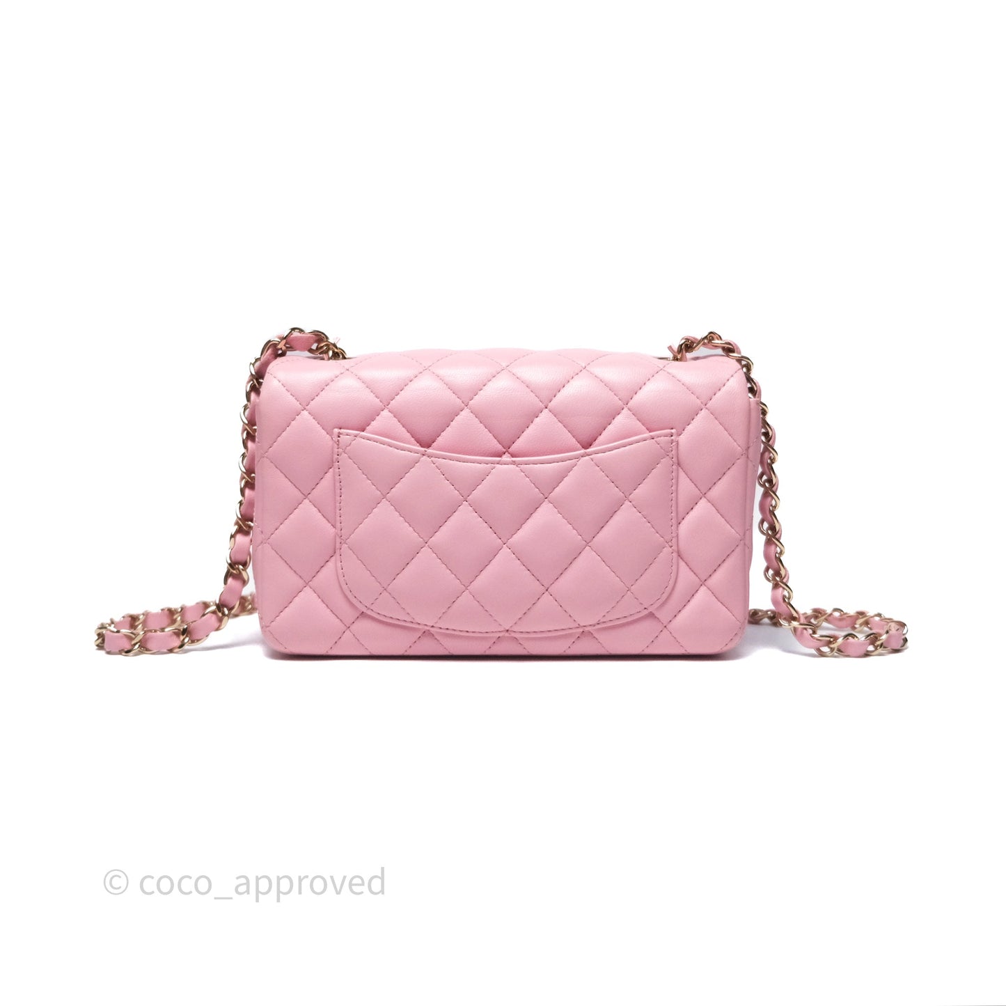 Chanel Quilted Mini Rectangular Flap Pink Lambskin Gold Hardware