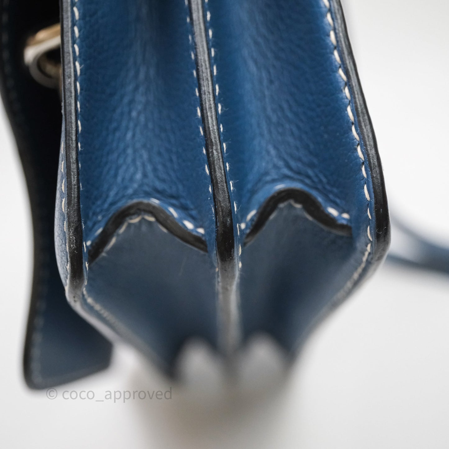 Hermès Roulis 23 Blue Evercolor Palladium Hardware