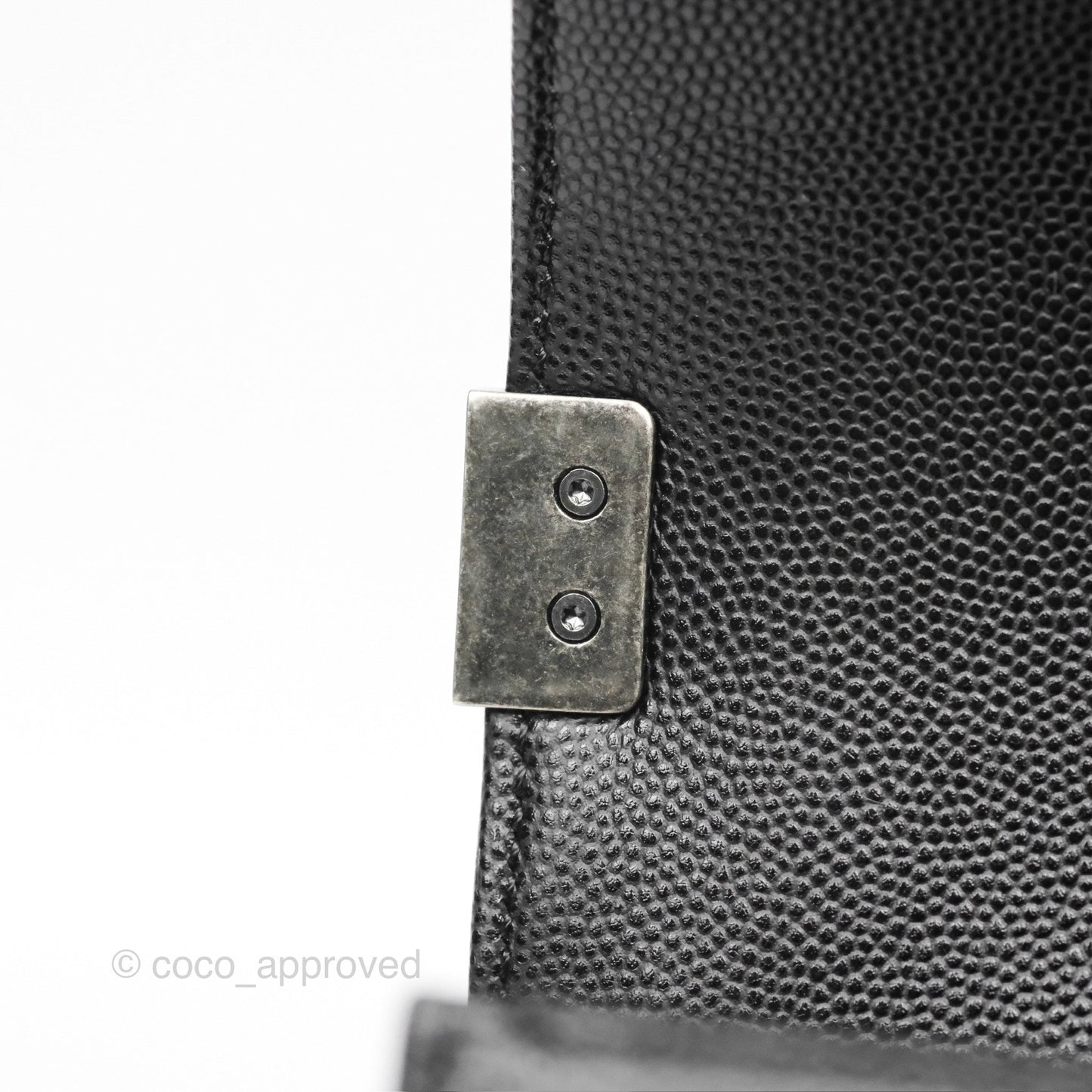 Chanel Medium Boy Quilted Black Caviar Ruthenium Hardware