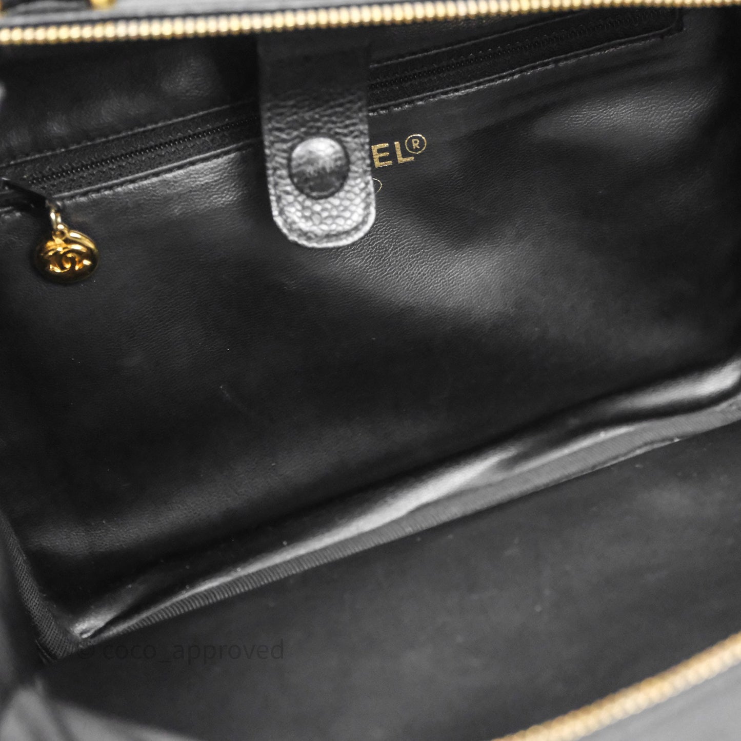 Chanel Vintage Timeless Vanity Case Caviar 24K Gold Hardware