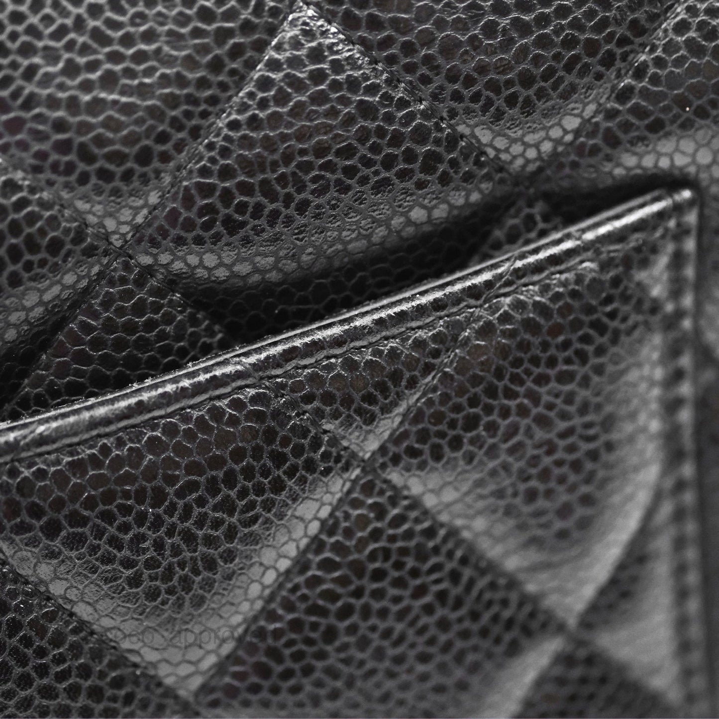 Chanel Jumbo Single Flap Quilted Black Caviar Silver Hardware