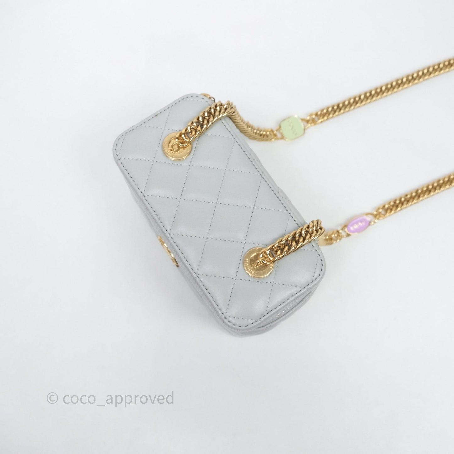 Chanel Coco Chain Vanity Blue Lambskin Gold Hardware