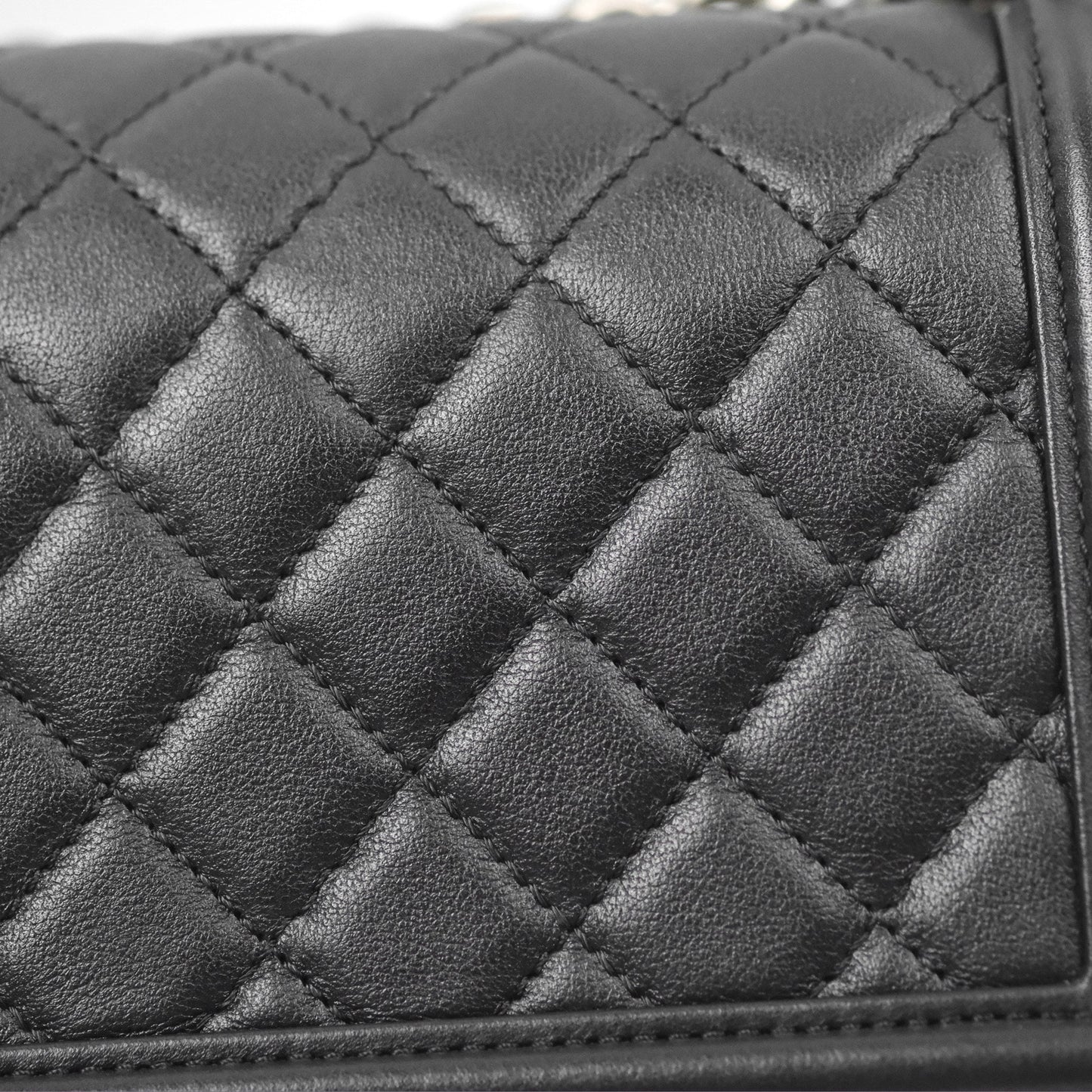 Chanel Small Boy Black Calfskin Ruthenium Hardware