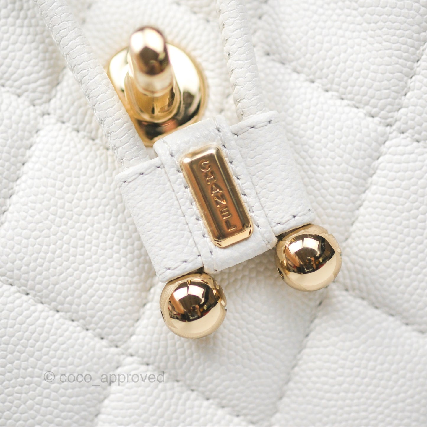 Chanel Mini Urban Spirit Backpack White Caviar Gold Hardware 23S