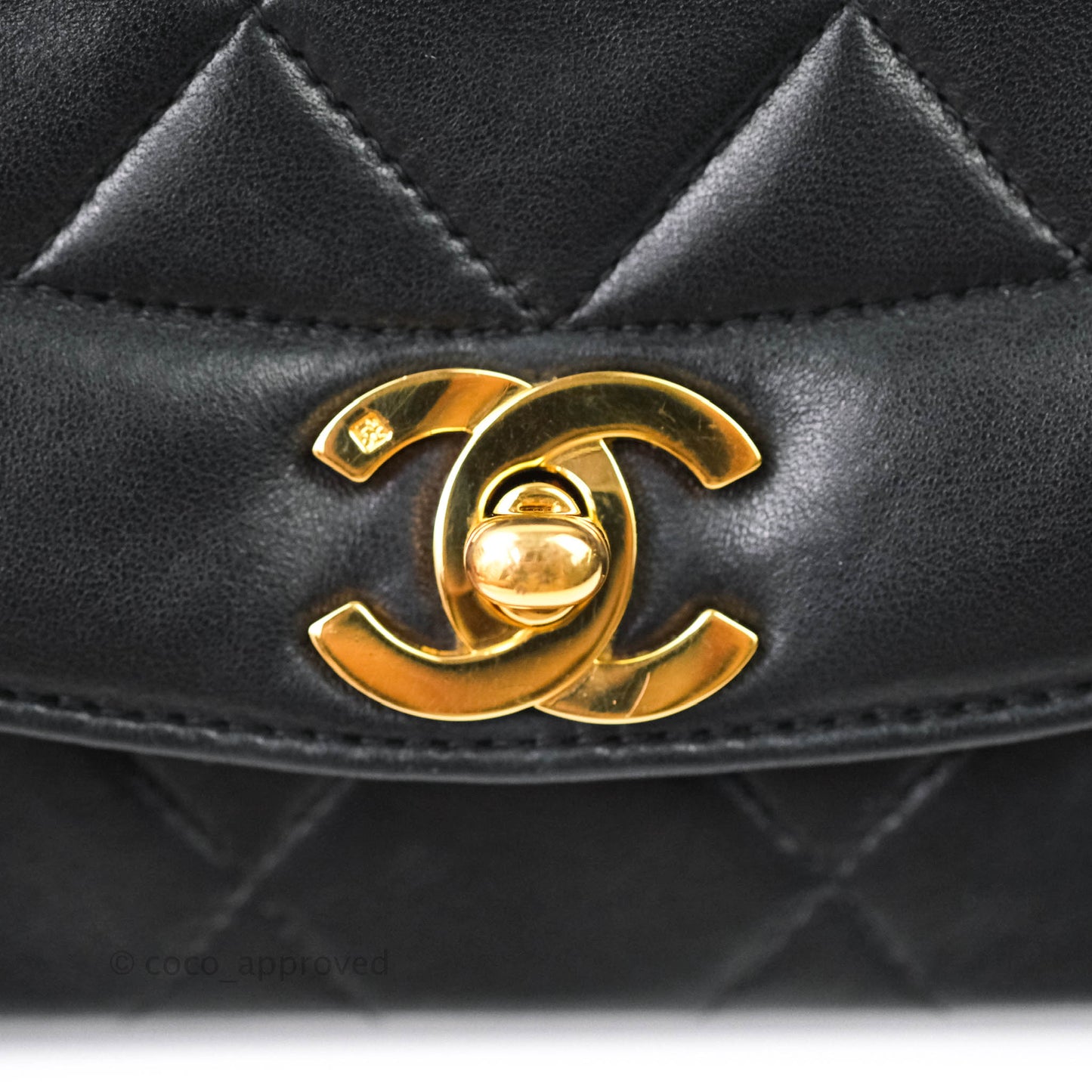 Chanel Black Quilted Lambskin Small Vintage Classic Diana Flap Bag