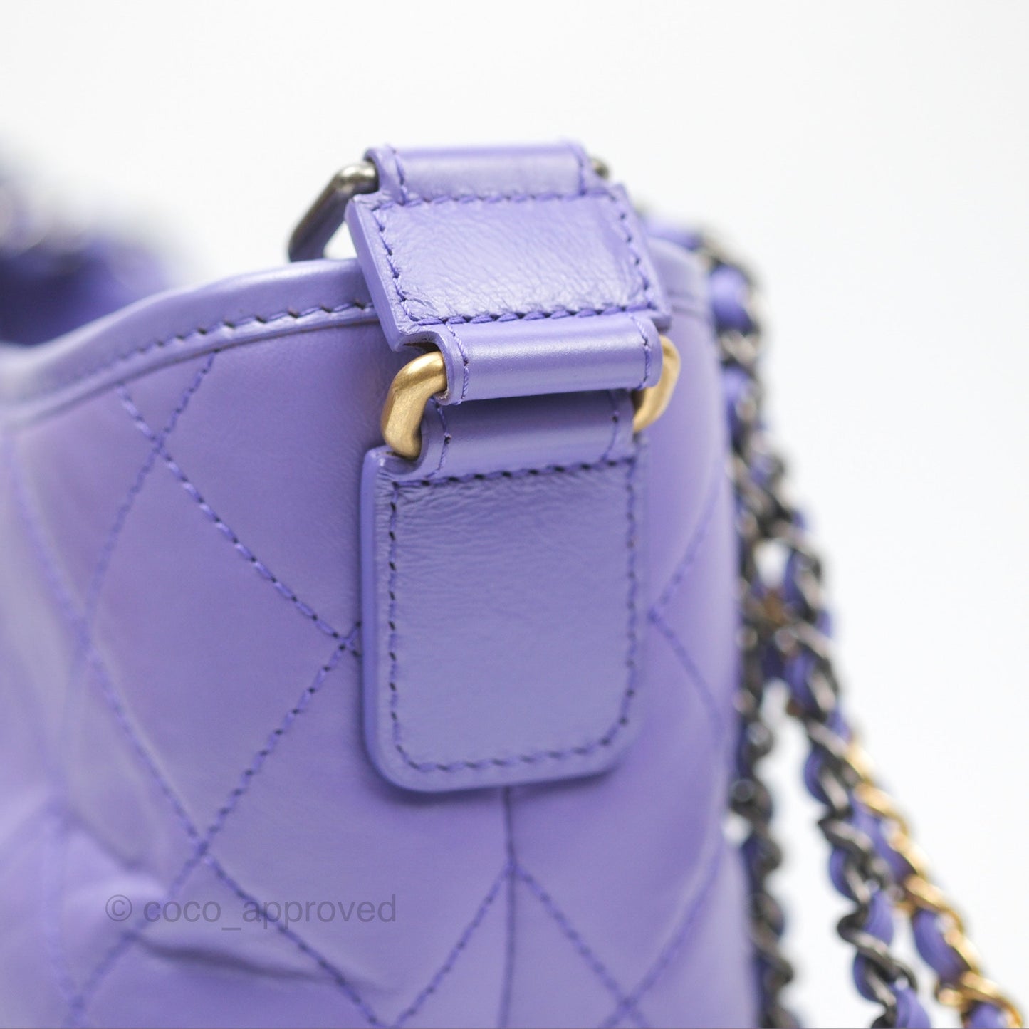 Chanel New Medium Gabrielle Purple Aged Calfskin