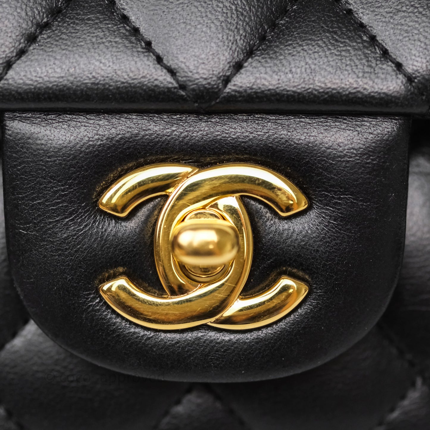 Chanel Small Classic Flap Quilted Black Lambskin Gold Hardware