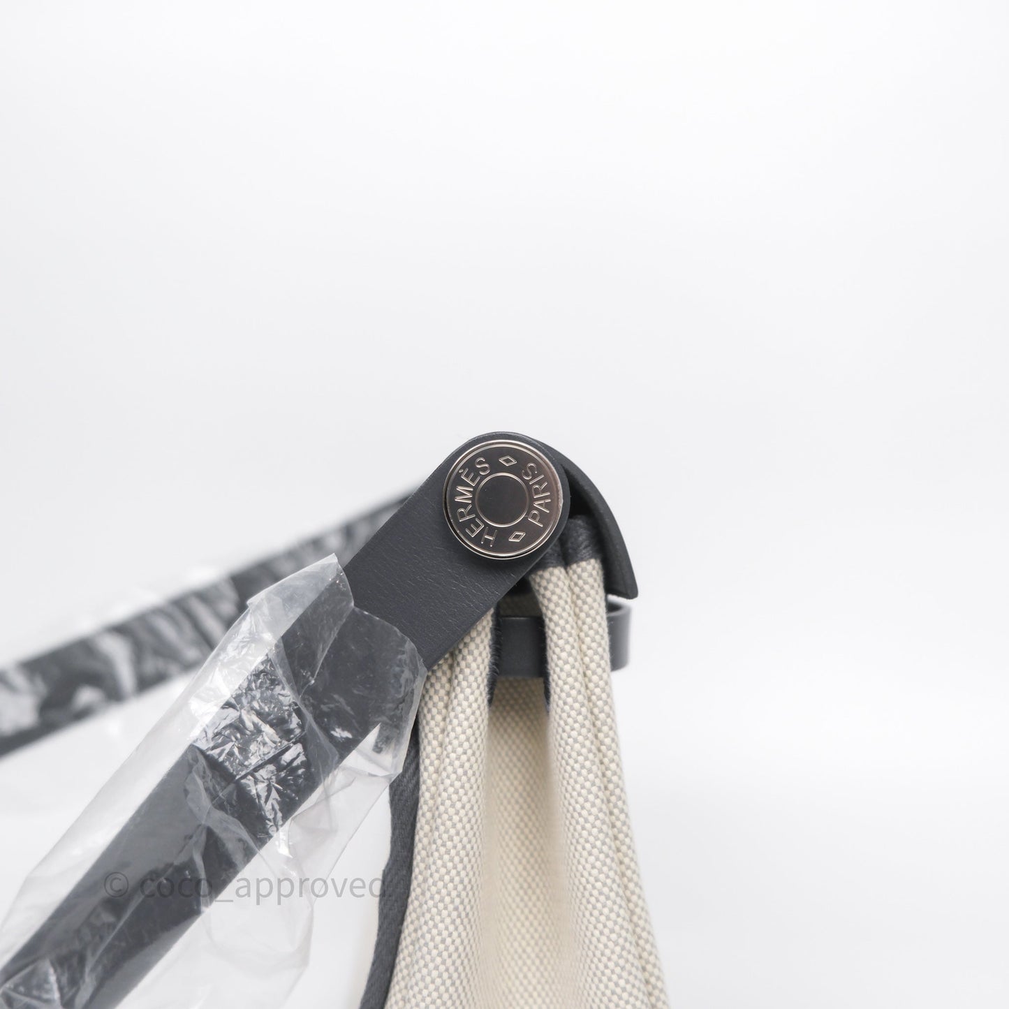 Hermès Zip 20 Mini Herbag Ecru-Bleu Glacier8U/Ardoise85 Canvas Palladium Hardware