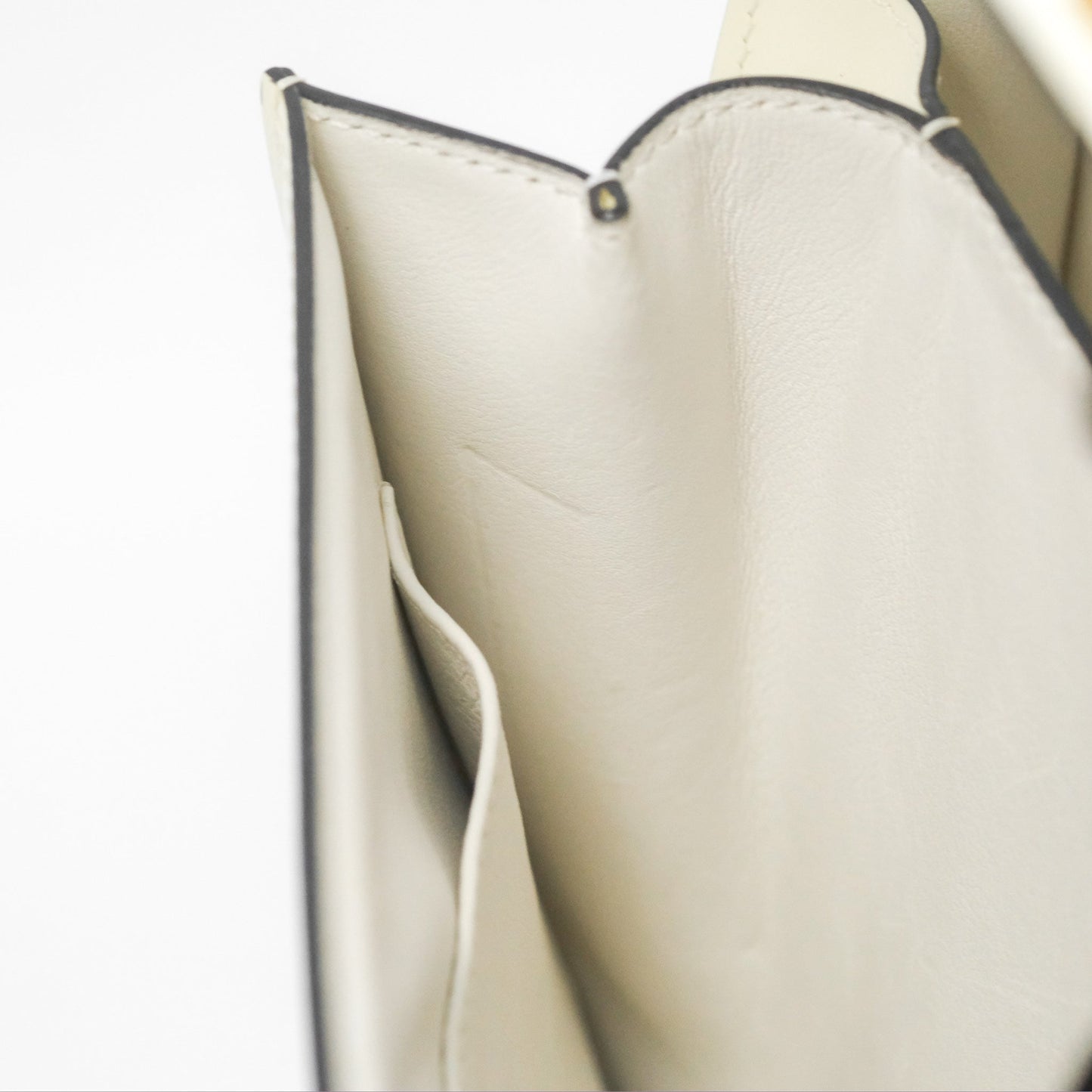 Celine Medium Classic Box Flap White Patent Gold Hardware