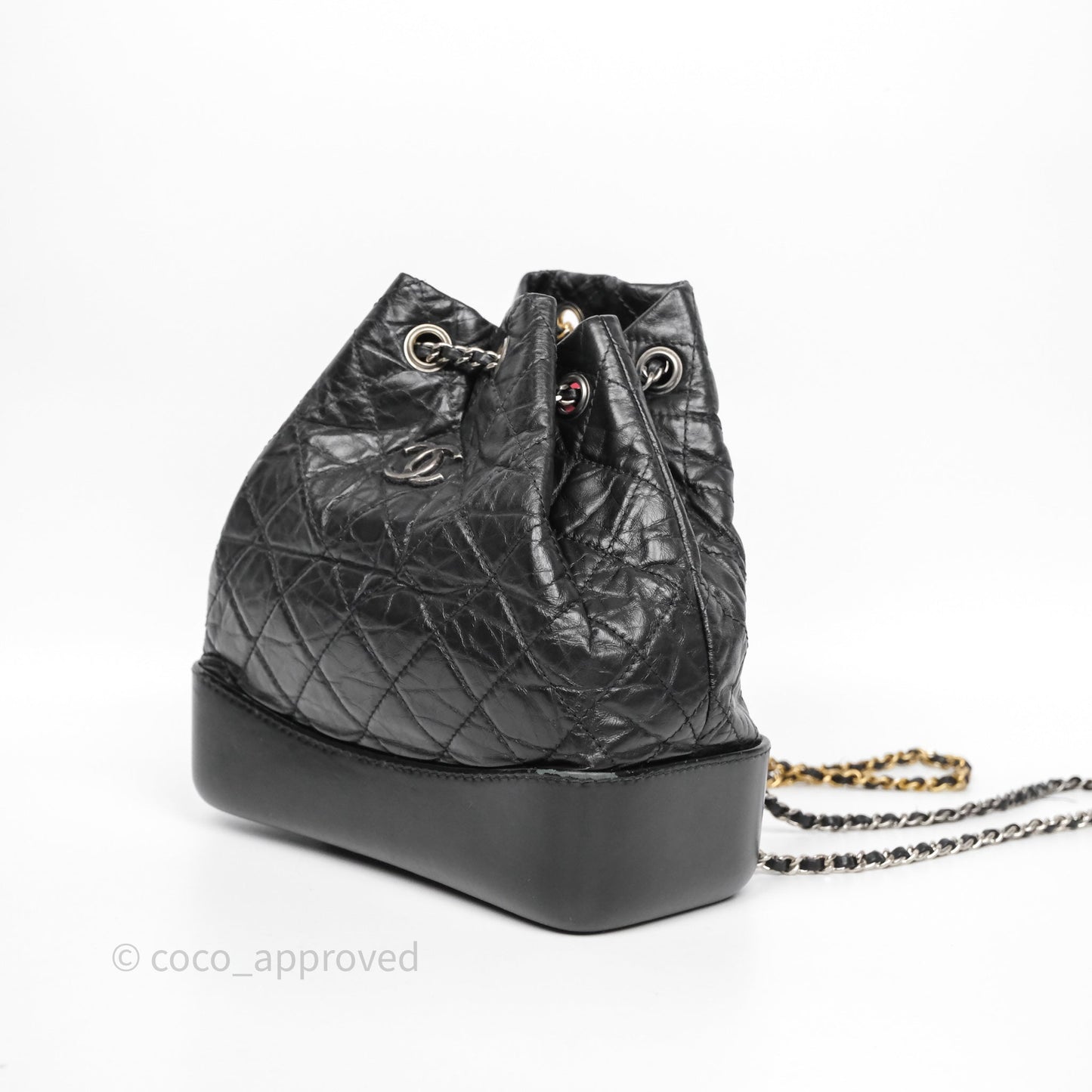 Chanel Small Gabrielle Backpack Black Aged Calfskin