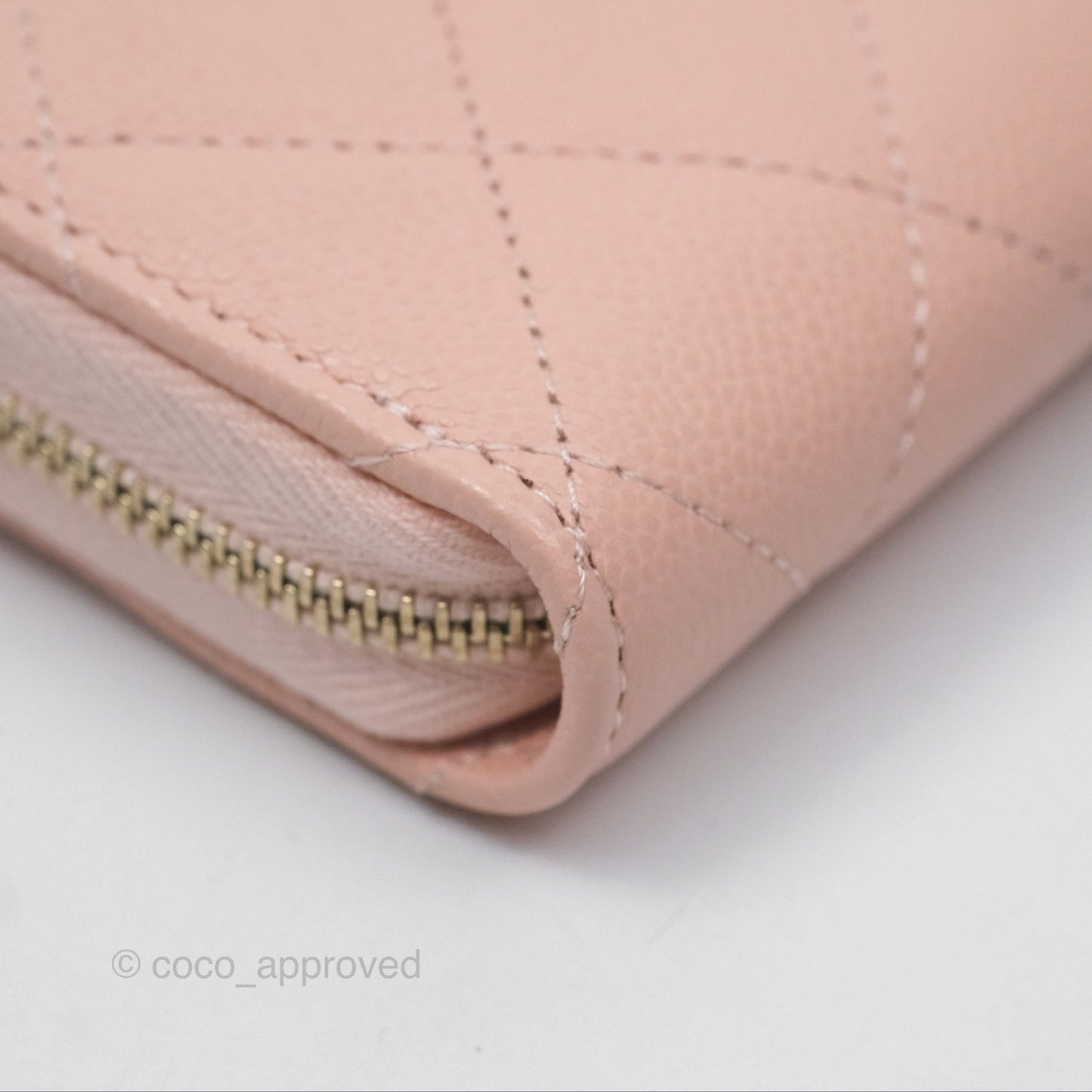 Chanel Classic Zipped Coin Purse Pink Caviar Gold Hardware