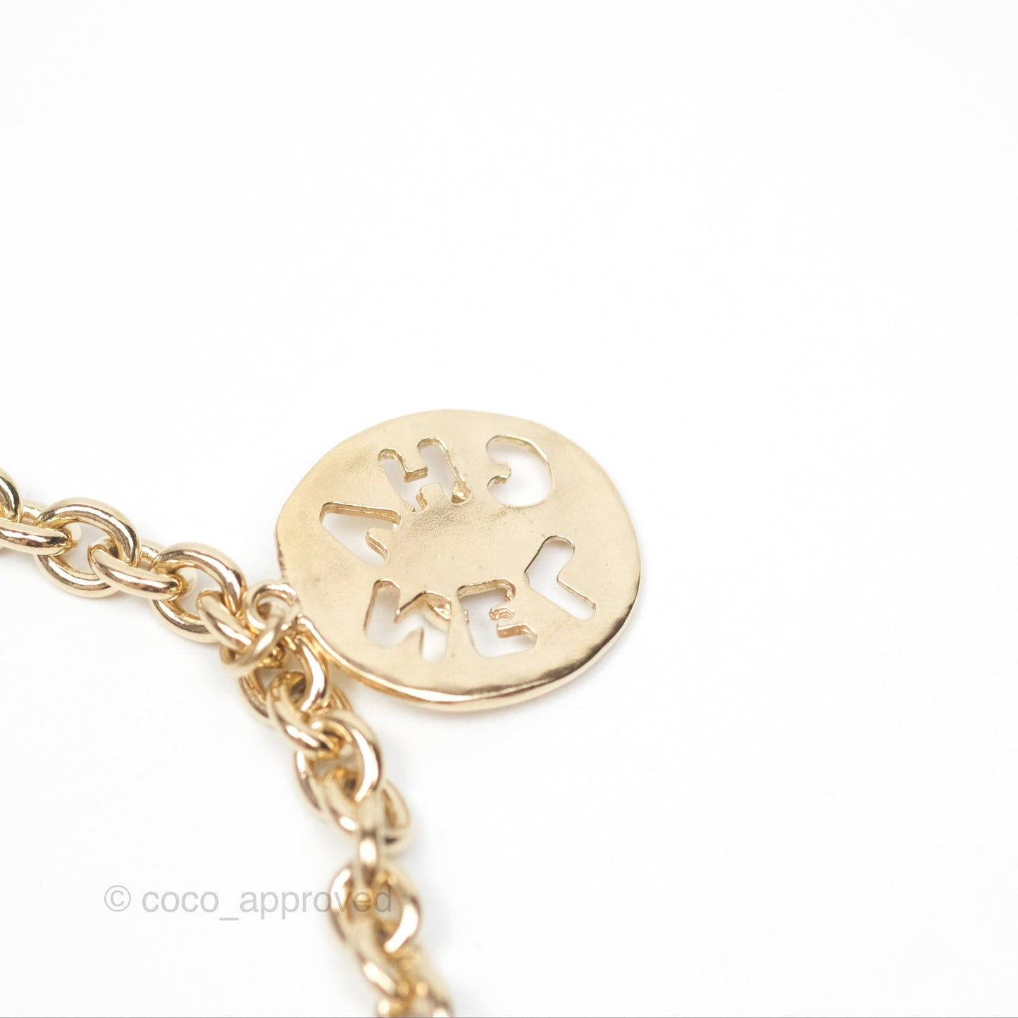 Chanel Charms CC Necklace Gold Tone 21K