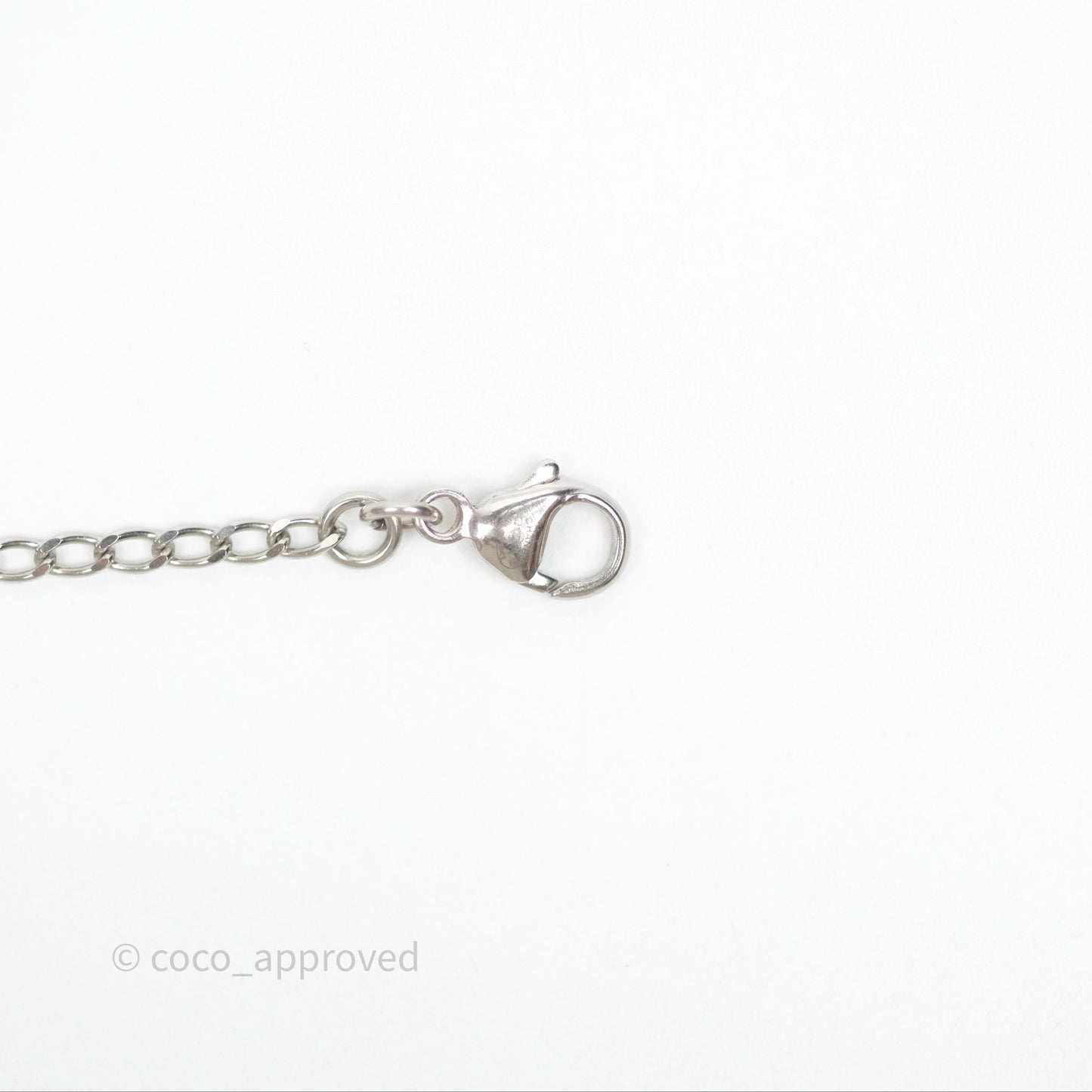Chanel Crystal CC Pearl Bracelet Silver Tone 21A