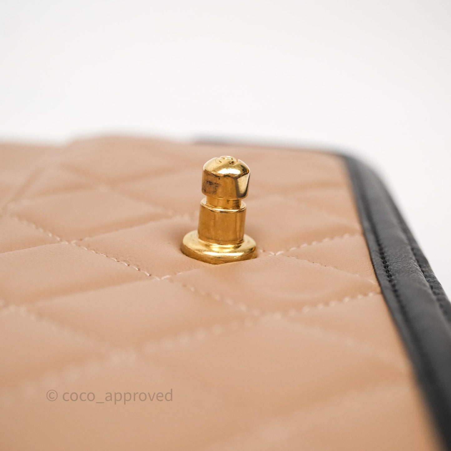 Chanel Quilted Medium Elegant CC Flap Beige Lambskin Gold Hardware