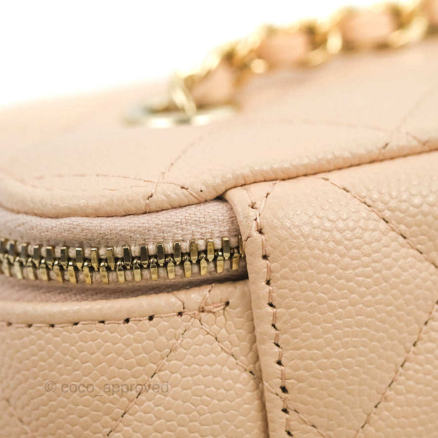 Chanel Classic Vanity with Chain Light Pink Caviar Gold Hardware