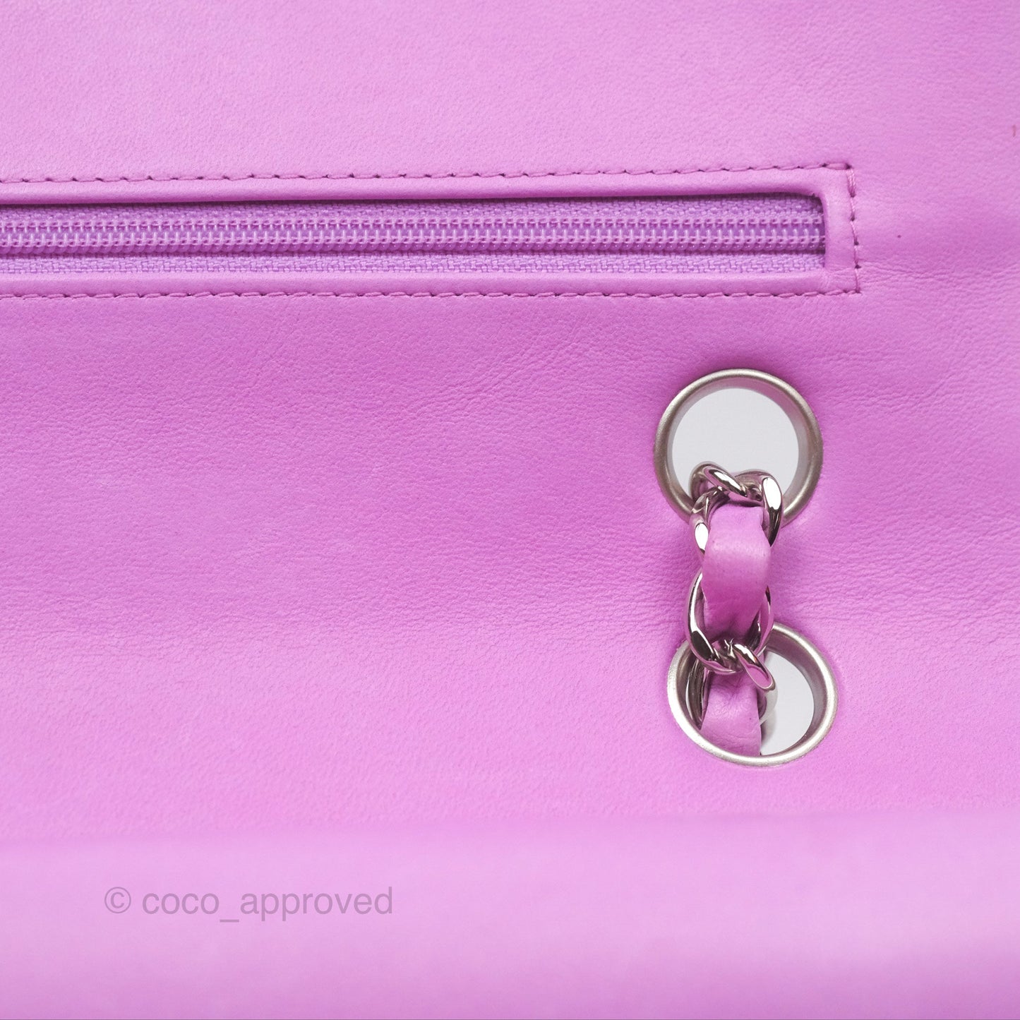 Chanel Medium Classic Flap Quilted Purple Lambskin Silver Hardware