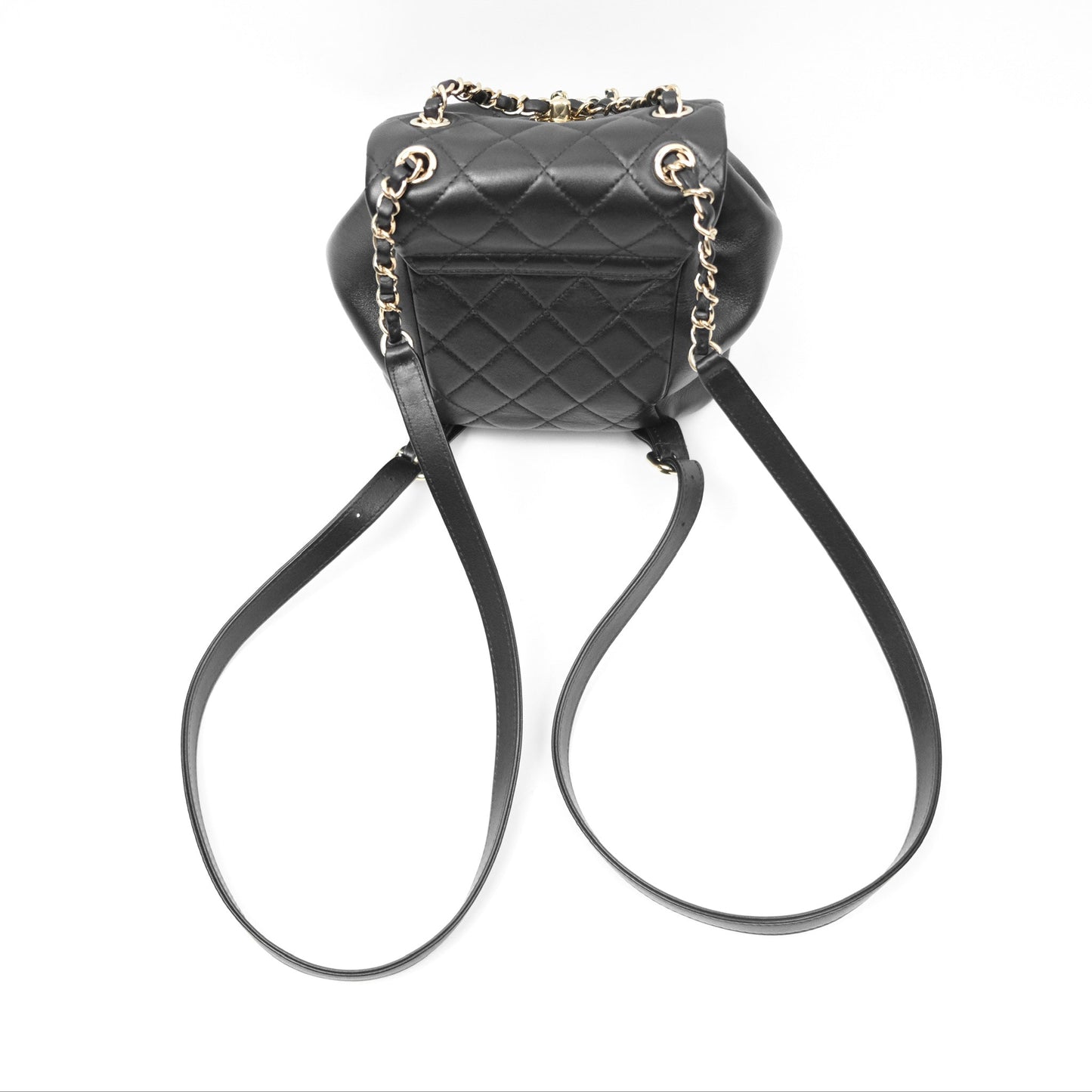 Chanel Quilted Small Duma Drawstring Backpack Black Calfskin