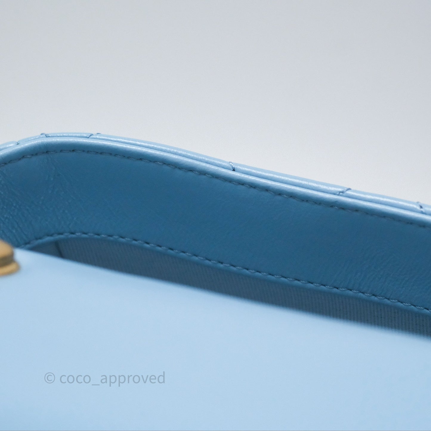 Chanel Small Flap Bag Blue Lambskin Gold and Lacquered Metal 22S