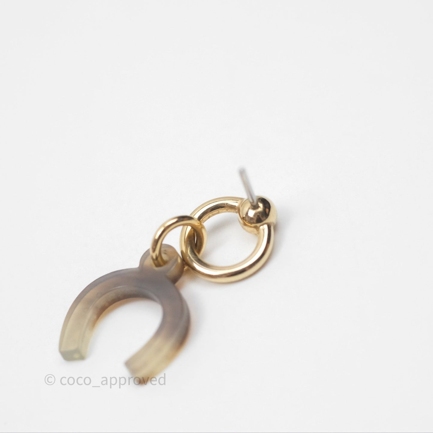 Hermès Amulette Equestre Earrings Gold Tone