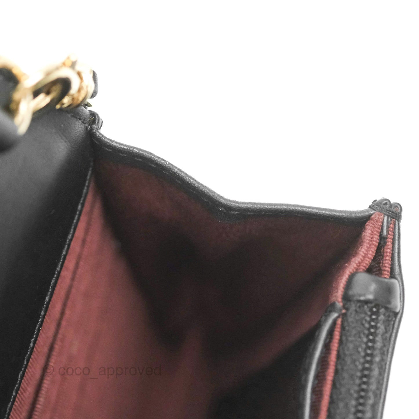 Chanel Golden Class Wallet On Chain WOC Black Patent Gold Hardware