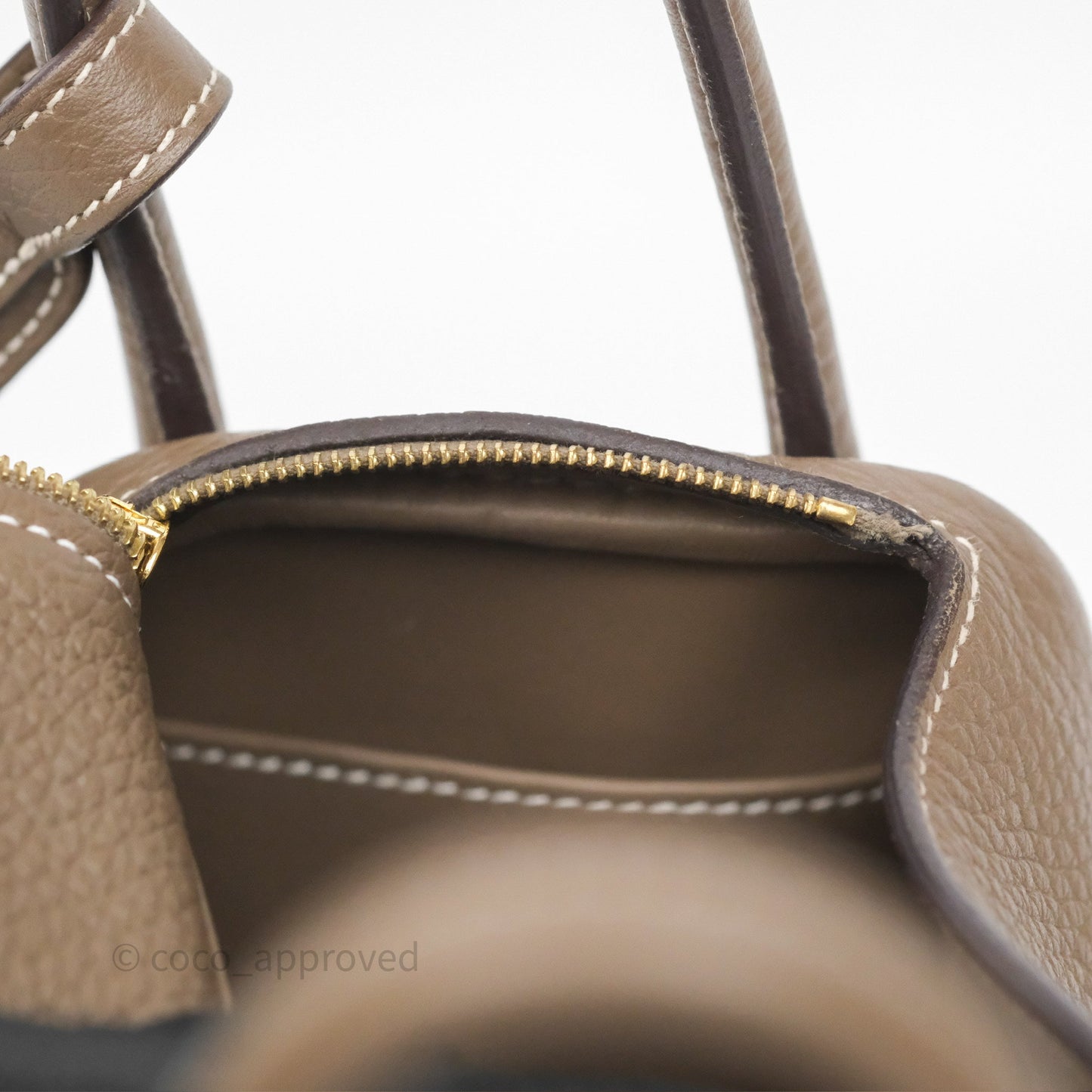Hermès Mini Lindy 20 Etoupe 18 Clemence Gold Hardware