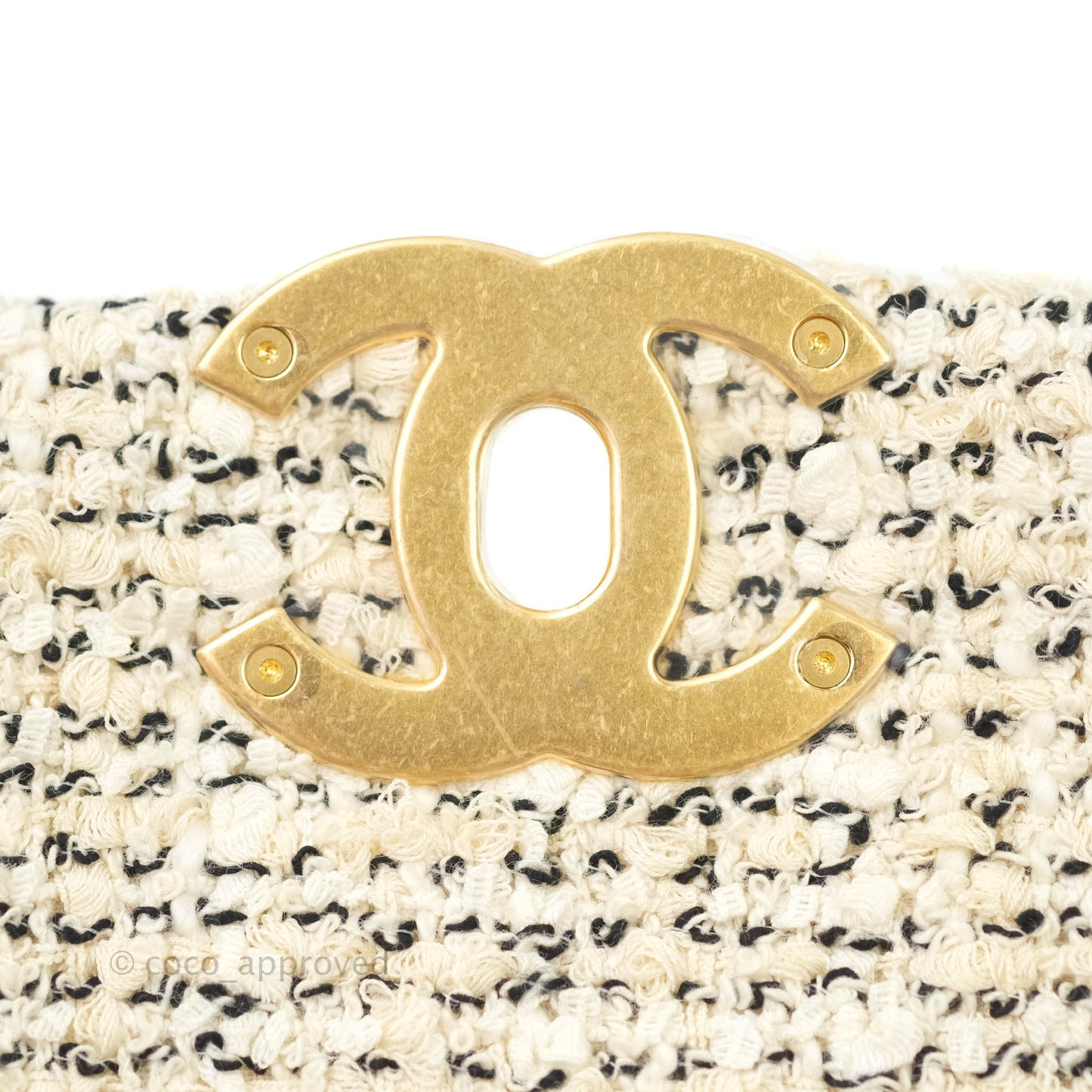 Chanel 19 Small Tweed Oreo Cream Mixed Hardware