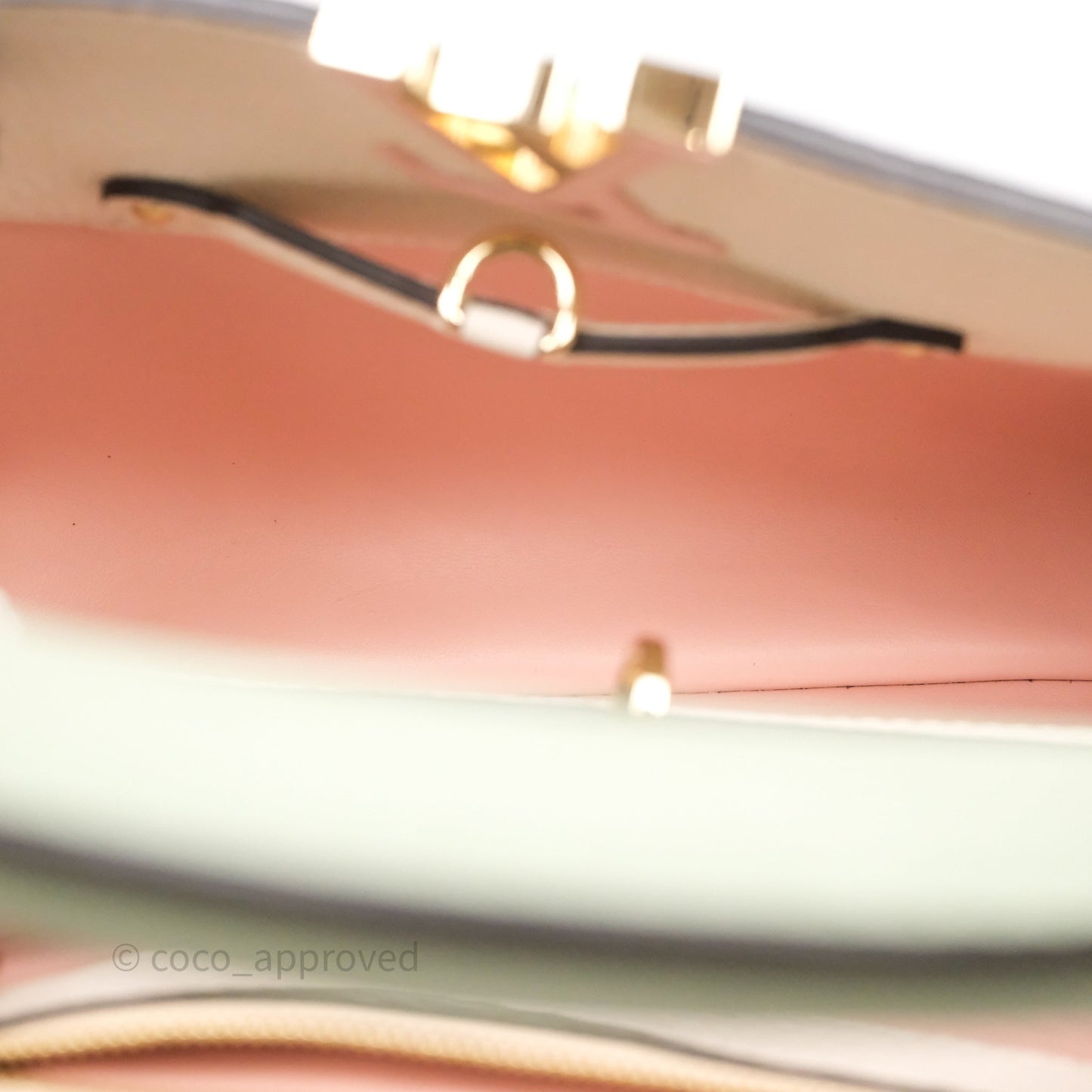 Louis Vuitton Capucines BB Creme Rose Jade Taurillon Leather Gold Hardware