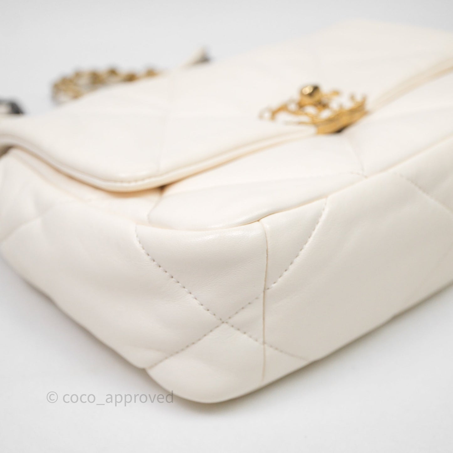 Chanel 19 Small Ivory White Mixed Hardware