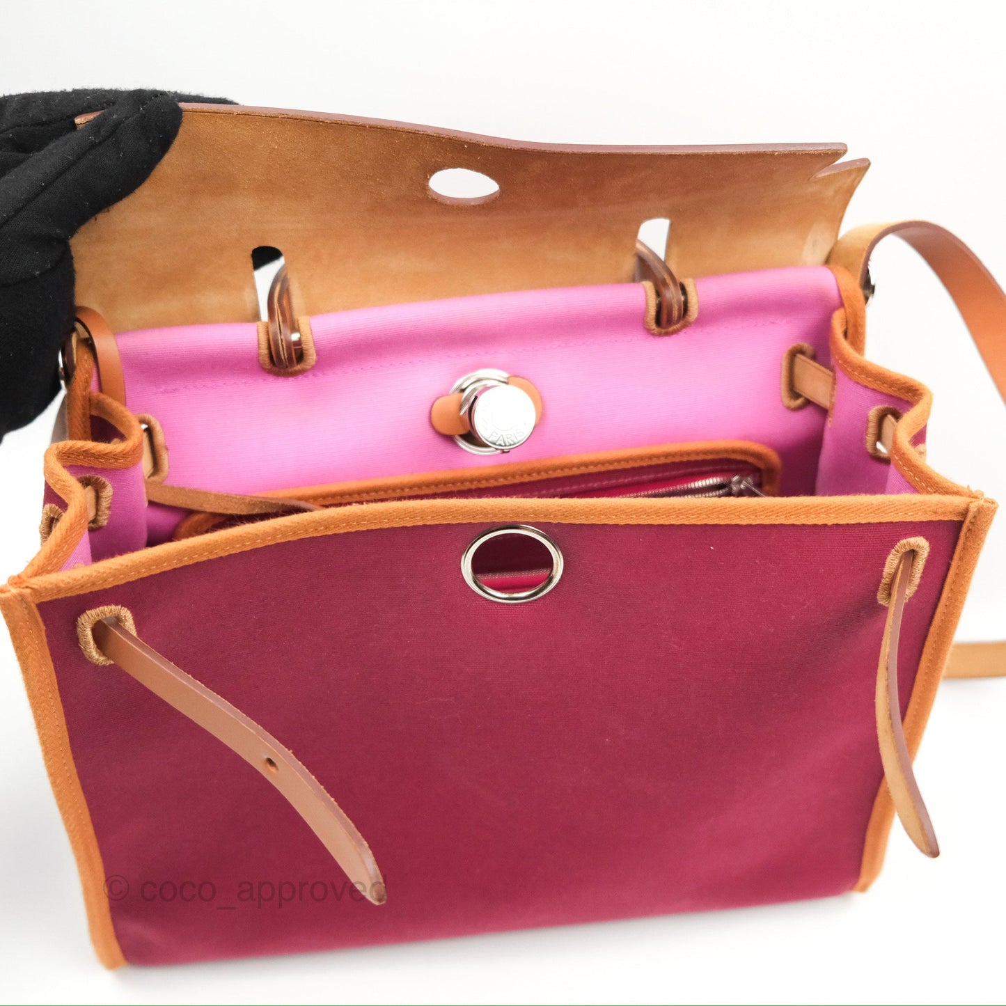 Hermès Herbag Zip 31 Retourne Rose Bubblegum Rubis Nature Canvas Palladium Hardware