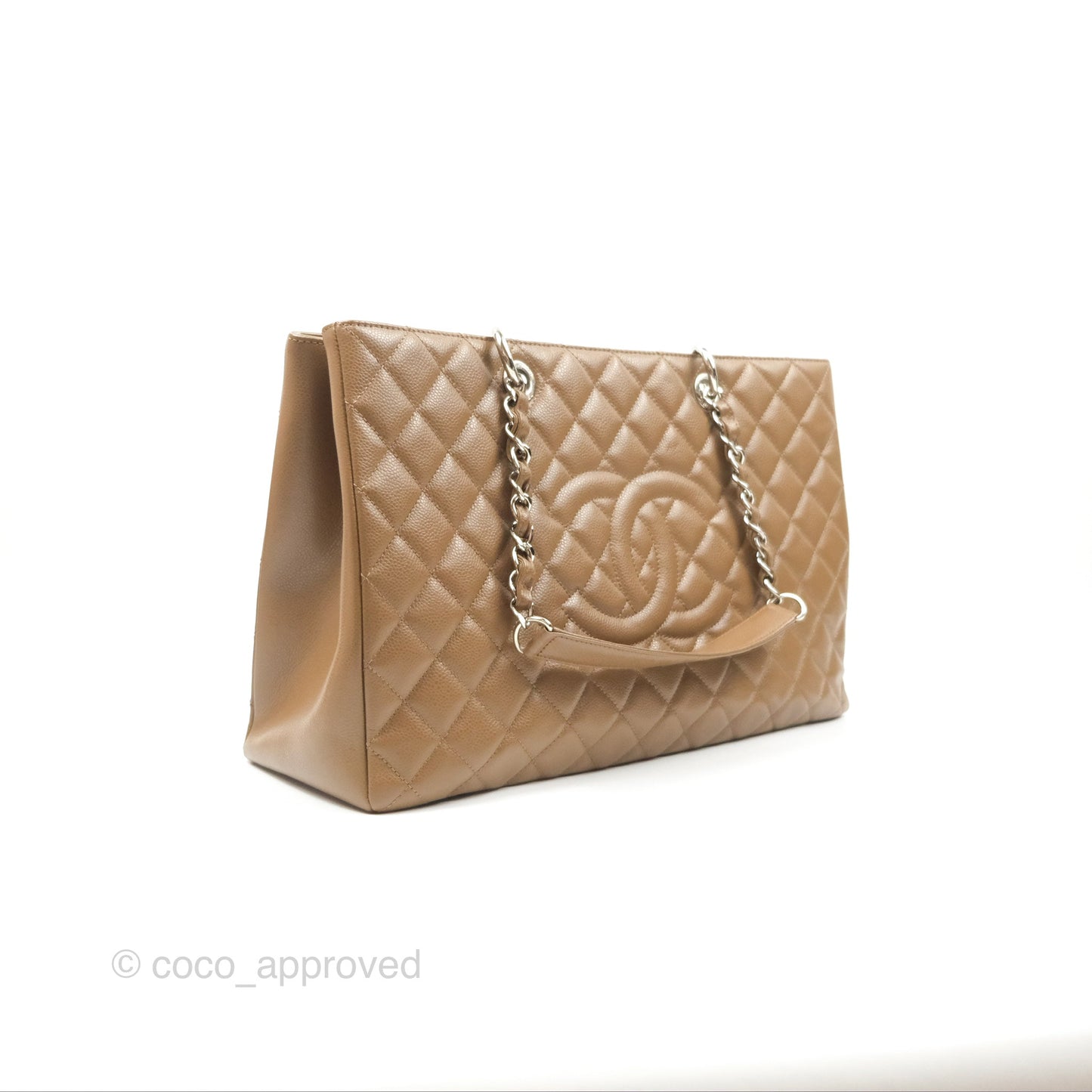 Chanel XL GST Brown Taupe Caviar Silver Hardware