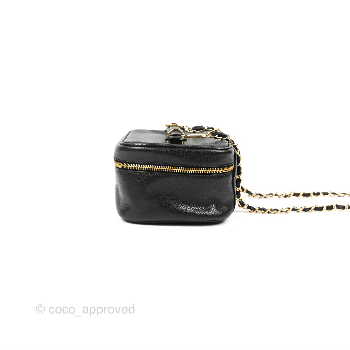 Chanel Vintage Vanity Case Black Caviar Gold Hardware