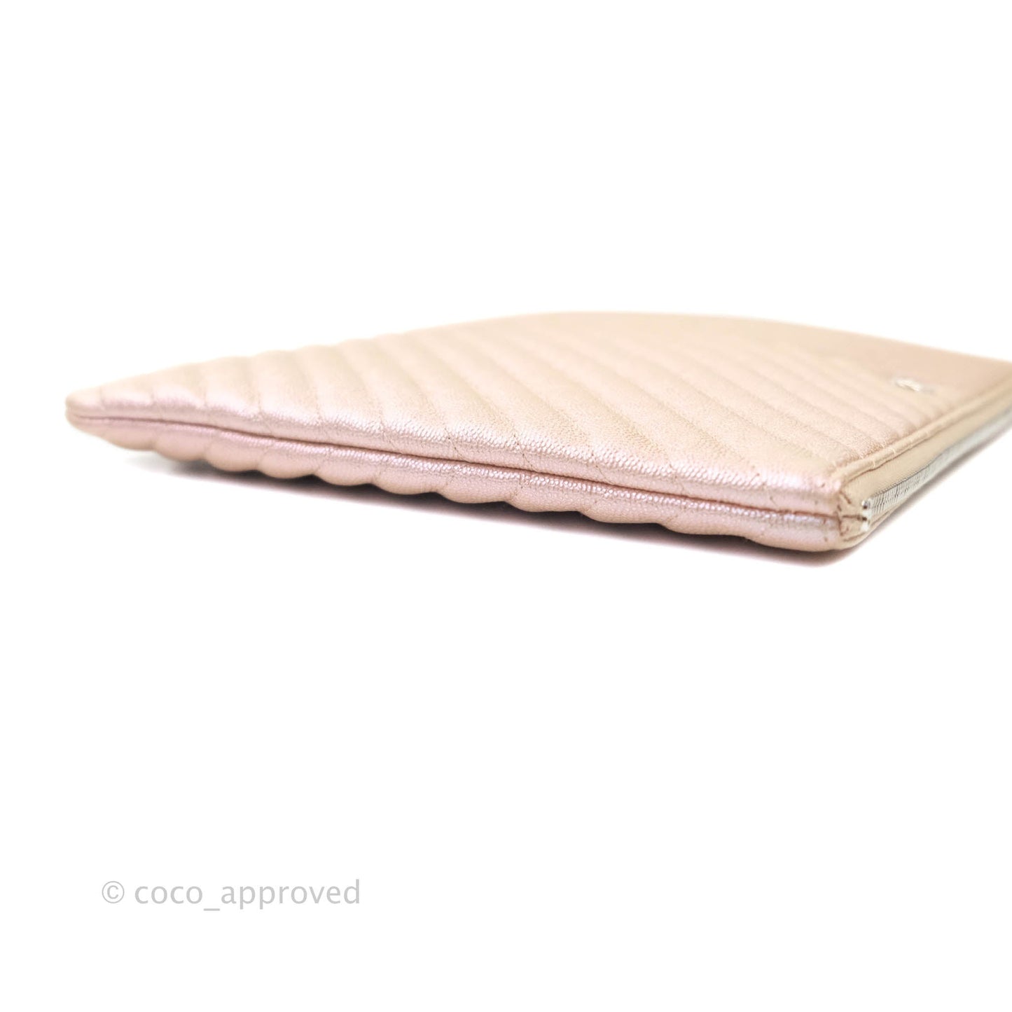 Chanel Large O Case Chevron Rose Gold 17B
