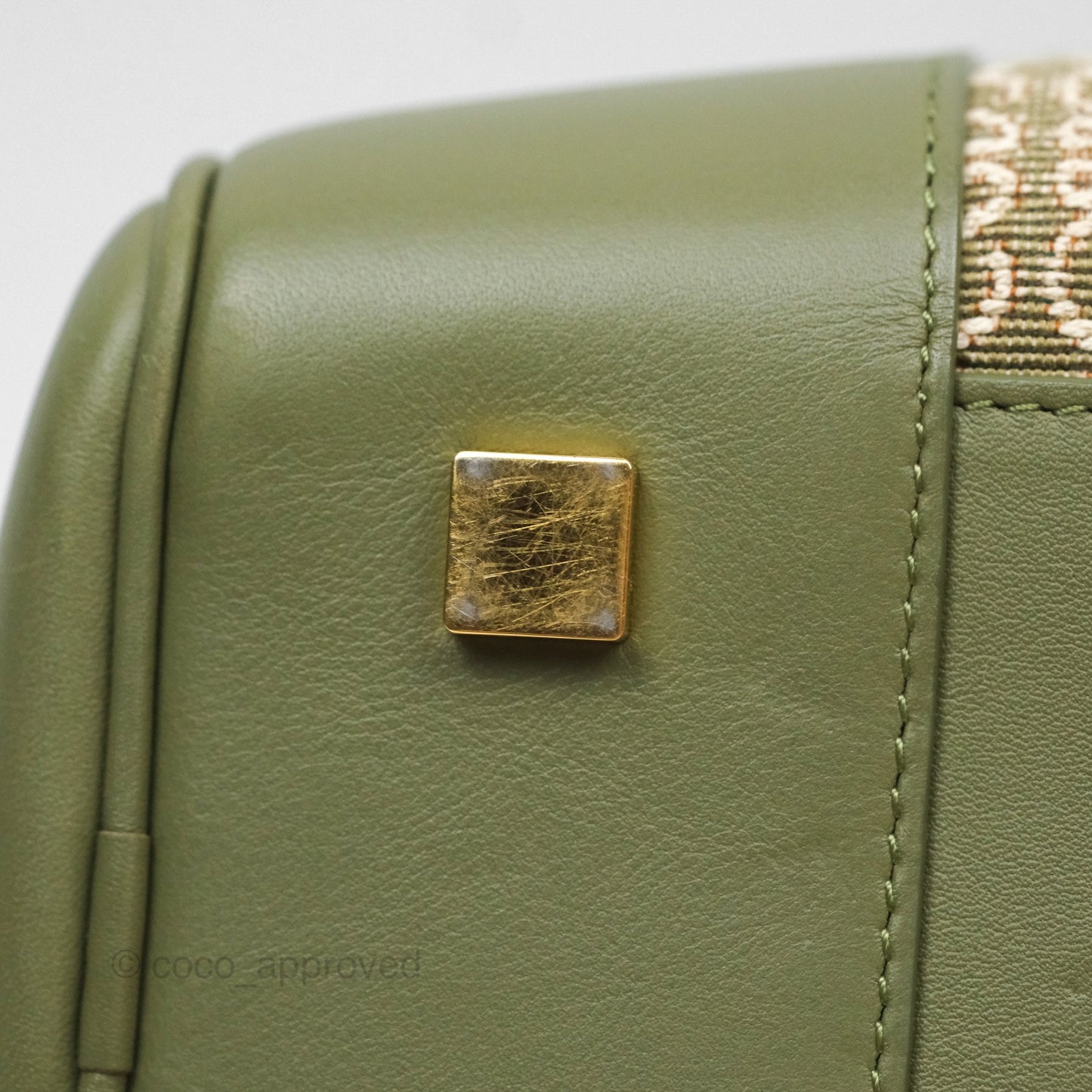 Loewe Amazona 19 Square Green/ Avocado Green in Anagram Jacquard and Calfskin