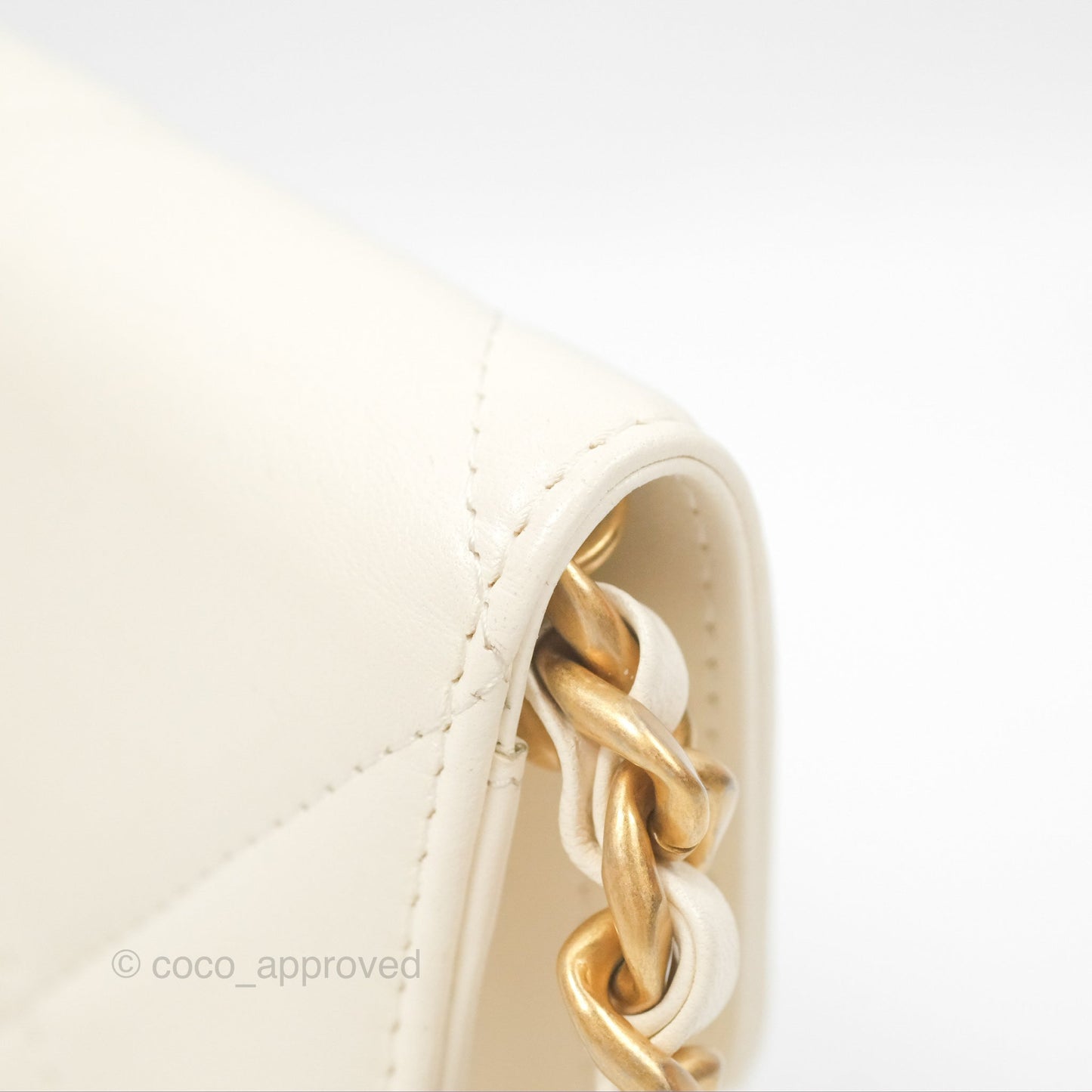 Chanel 19 Clutch With Chain Ivory White Lambskin Mixed Hardware