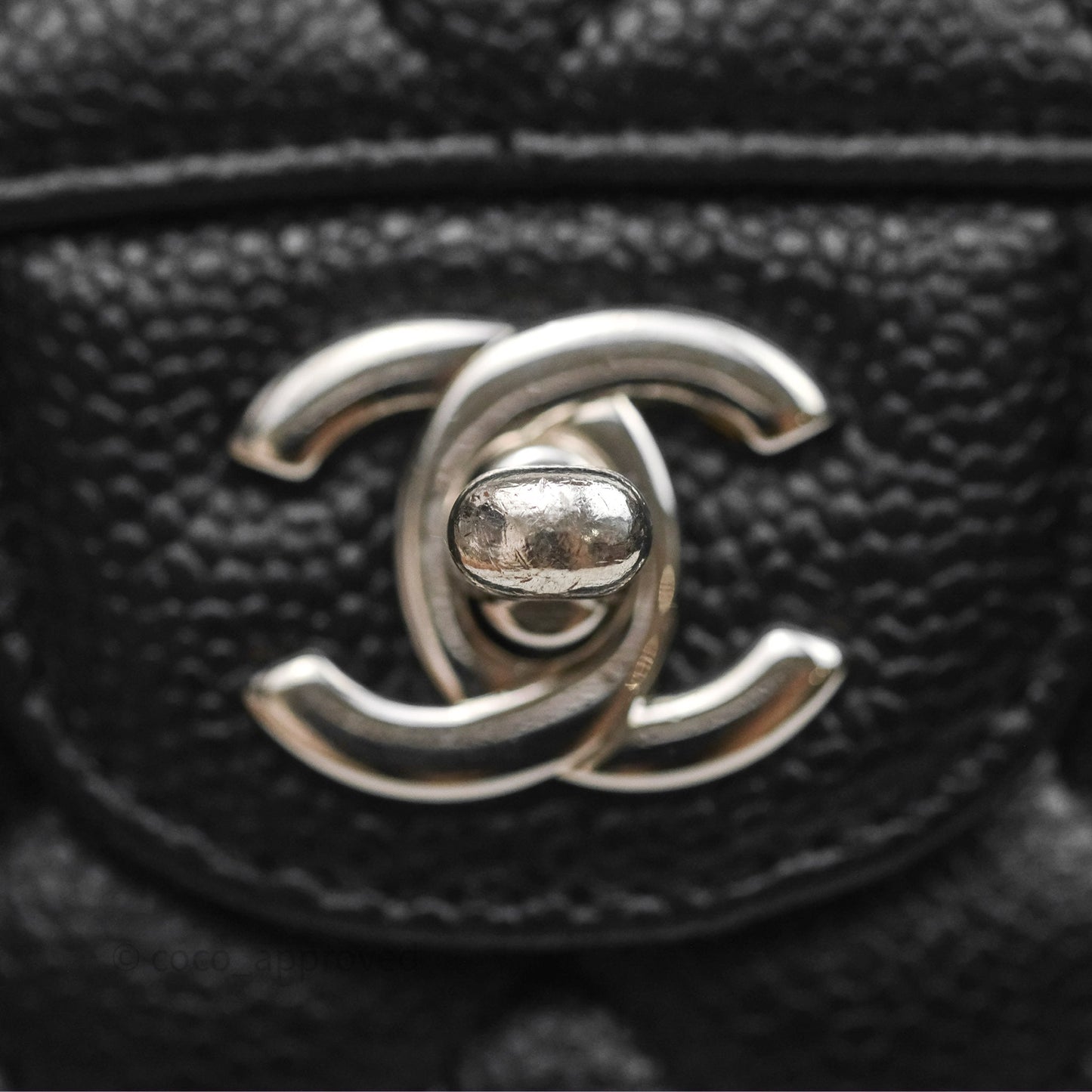 Chanel Classic M/L Medium Flap Quilted Black Caviar Silver Hardware