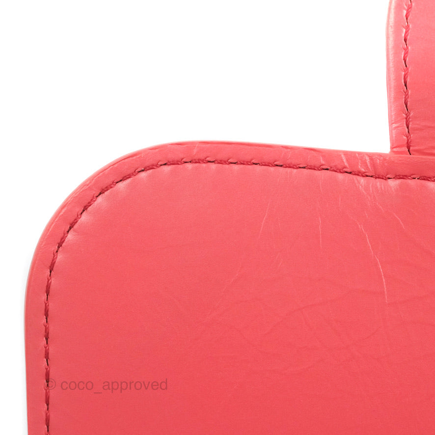 Chanel Aquarium PVC Coral Pink Crumpled Calfskin Silver Hardware