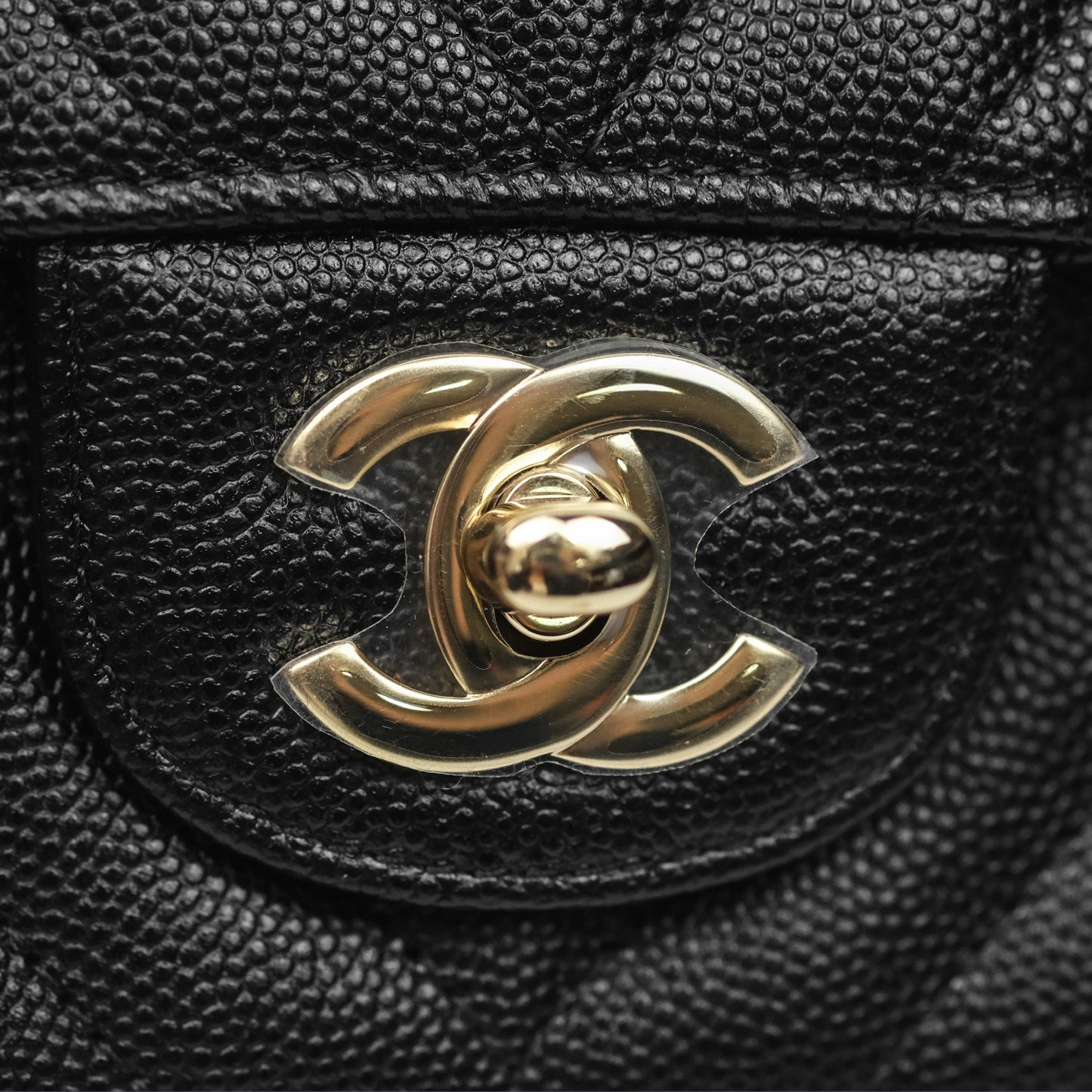 Chanel Chevron Mini Rectangular Flap Black Caviar Gold Hardware